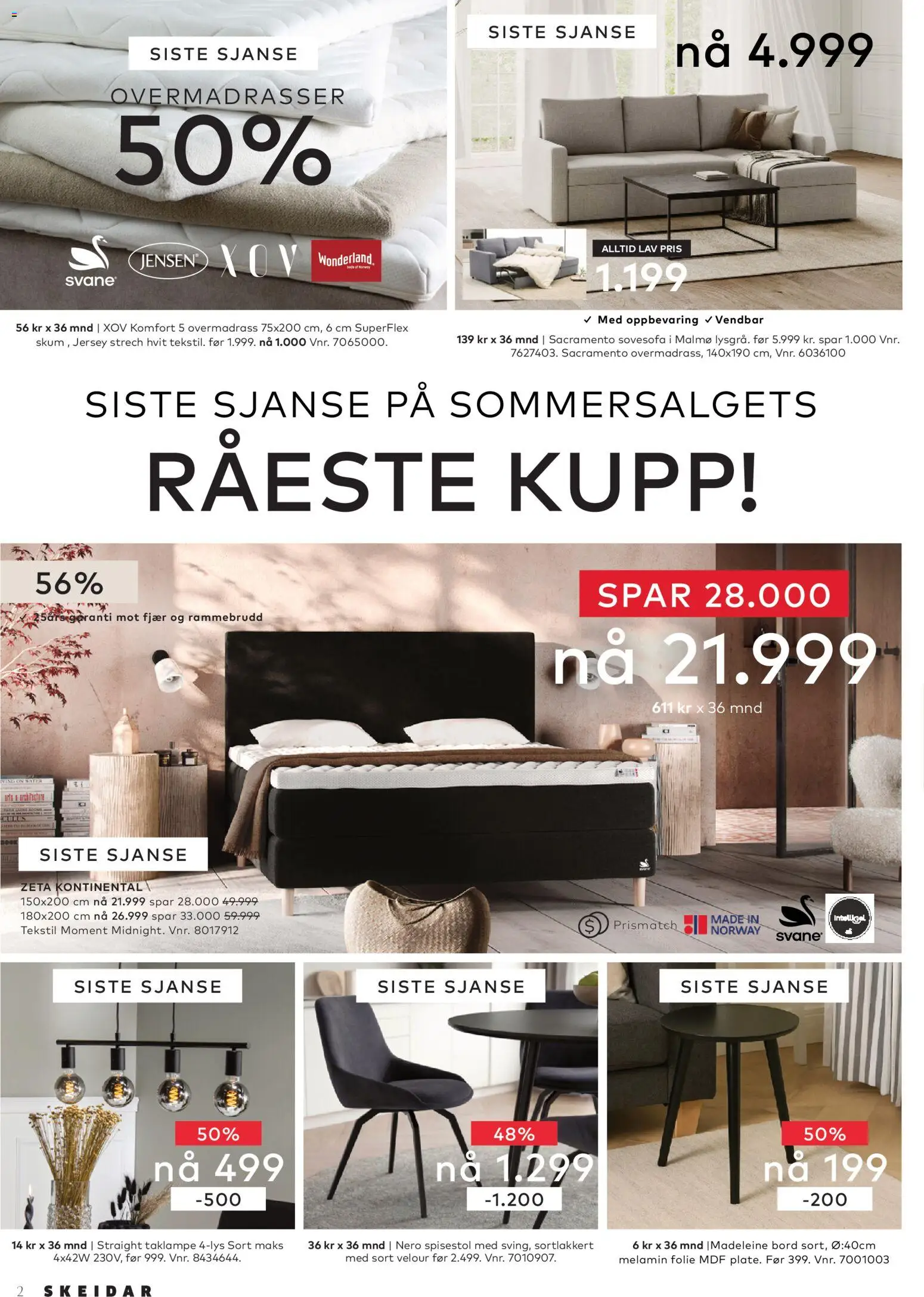 {H1} | Side: 2 | Produkter: Taklampe, Spisestol, Sovesofa, Bord