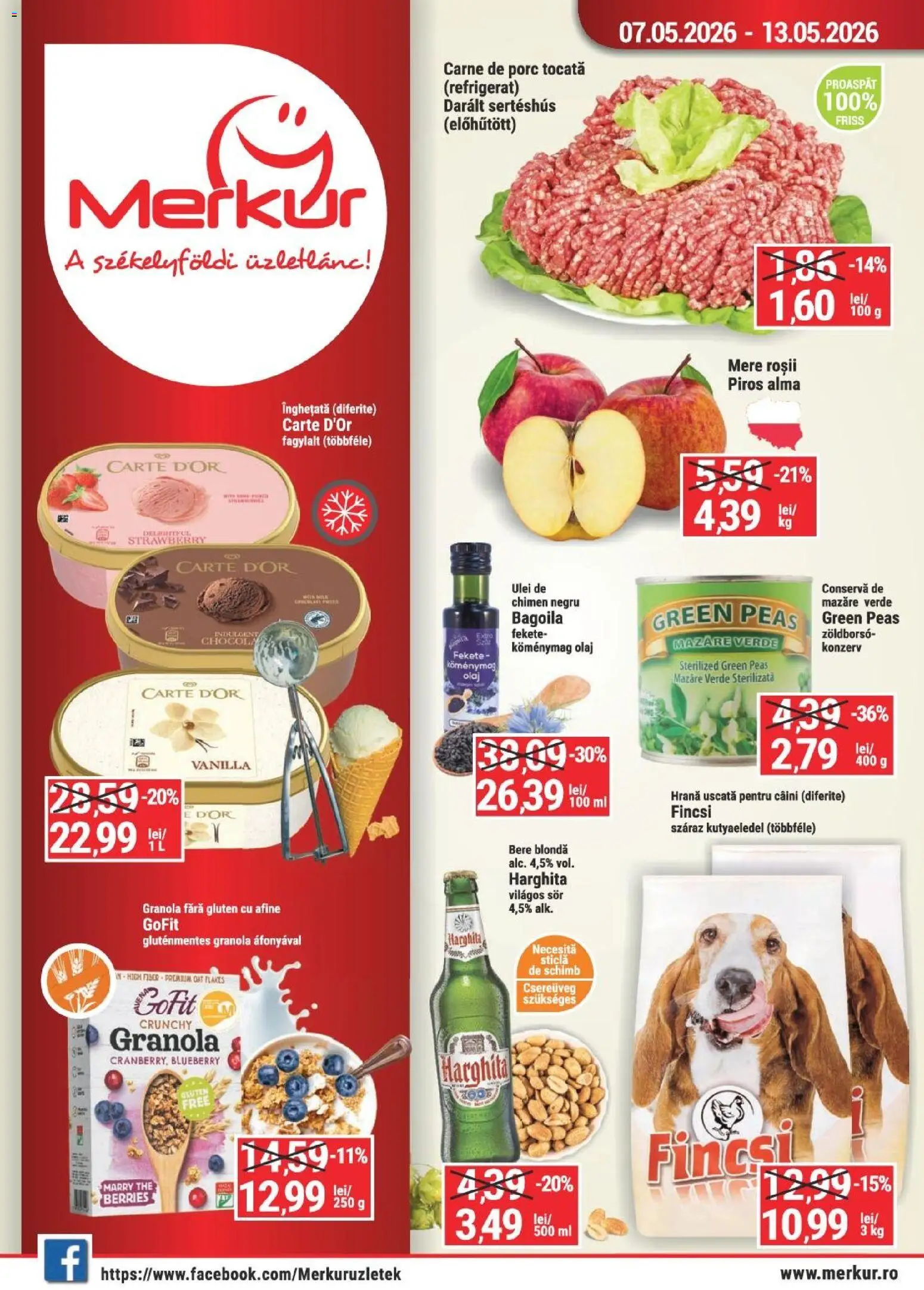 Noul catalog Merkur – valabil de la 07.05.2026 | Pagină: 1 | Produse: Mazăre, Bere, Mere, Roșii