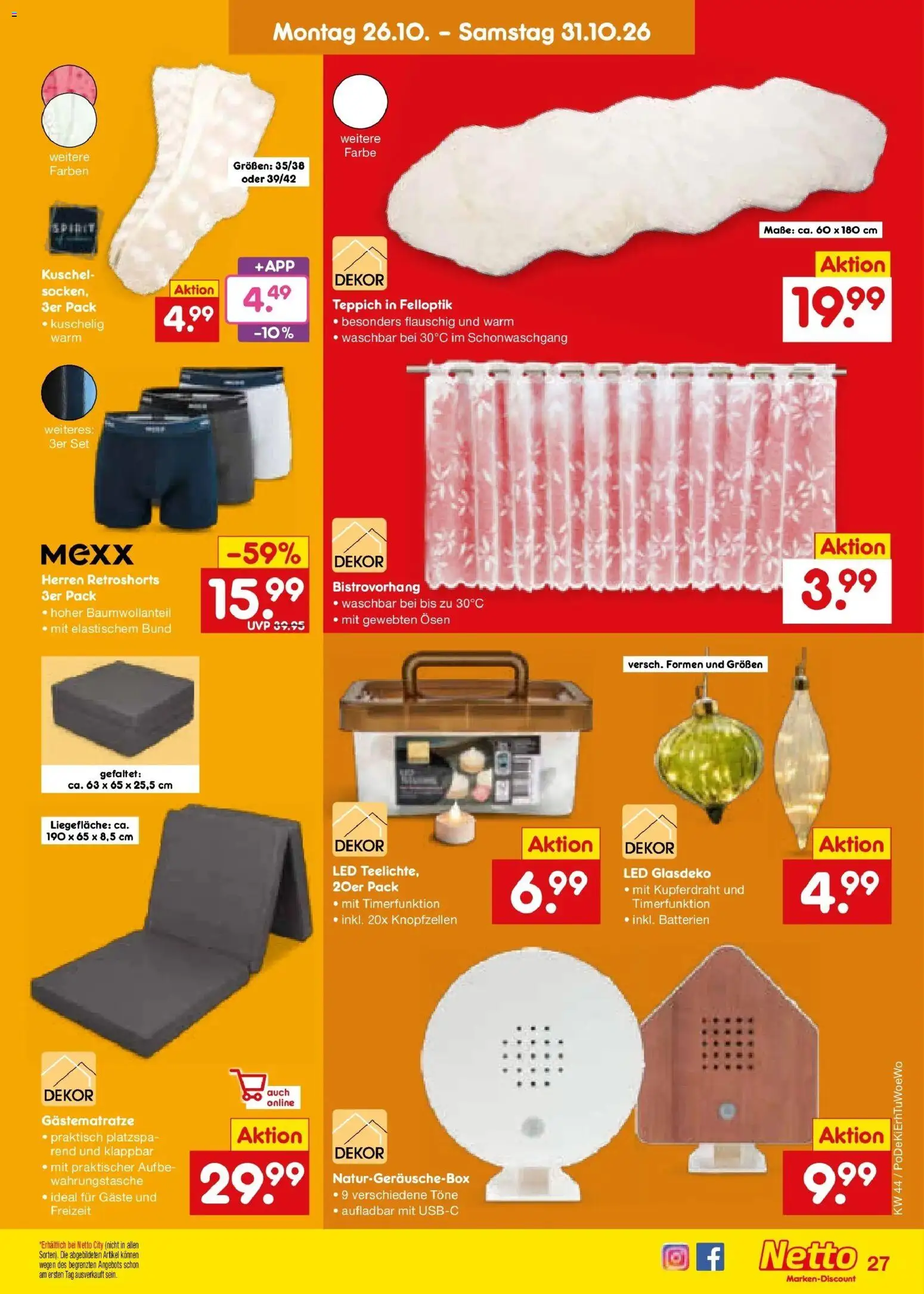 Netto Marken-Discount Prospekt Nürnberg – gültig ab 26.10.2026 | Seite: 37 | Produkte: Batterien, Teppich