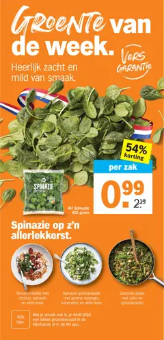 AH Spinazie, AH Spinazie 450 gram - Voorbeeld van een folder van Albert Heijn, geldig van 08.06.2026 | Pagina: 15 | Producten: Rizstészta, Pasta, Zalm, Zak