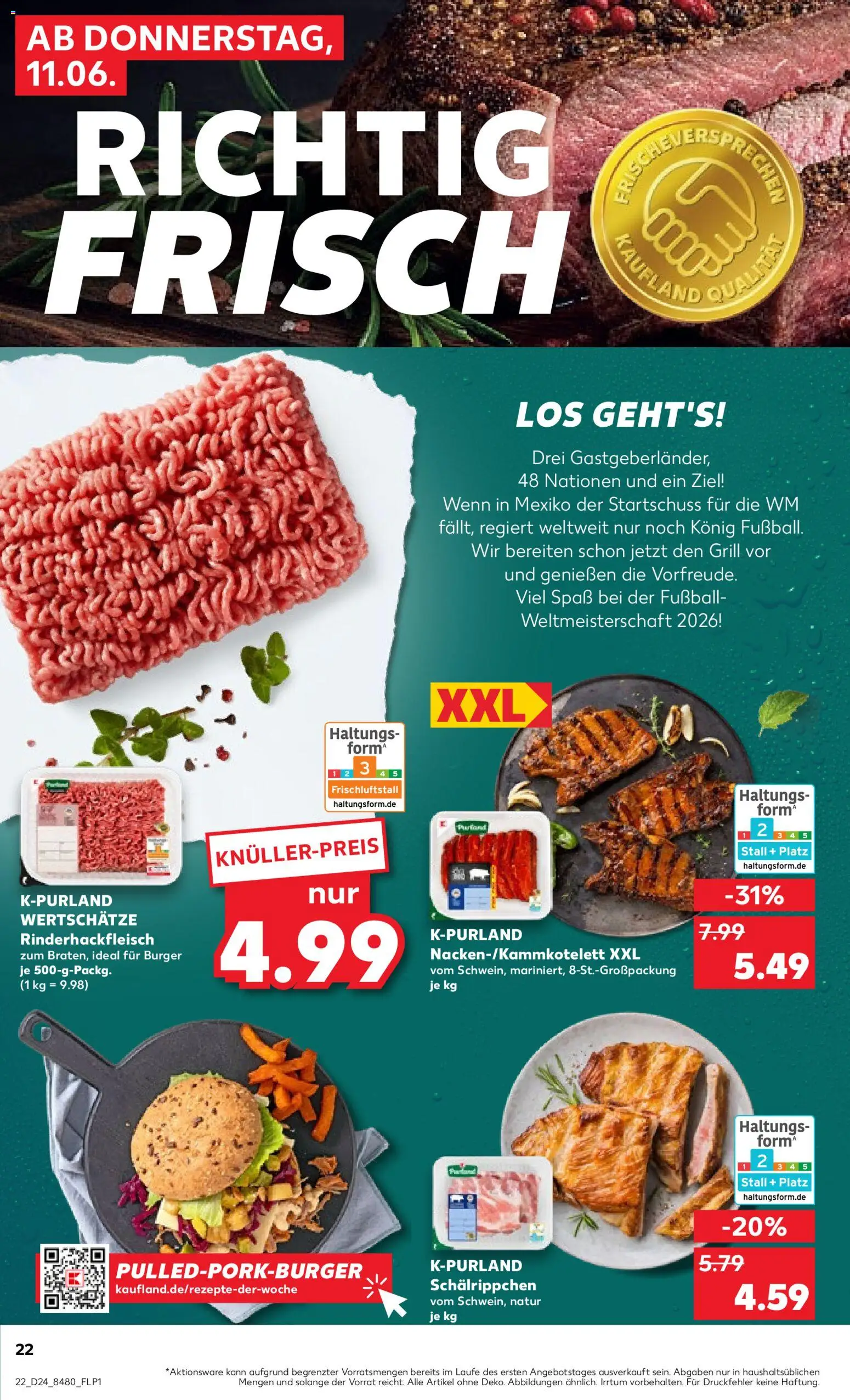Kaufland Prospekt Speyer – gültig ab 11.06.2026 | Seite: 22 | Produkte: Grill, Burger, Fußball