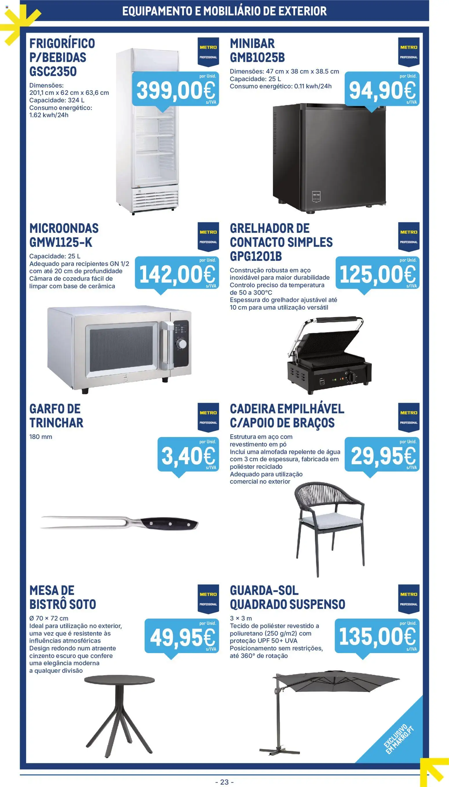 Makro folheto │ válido de 11/08/2026 | Página: 23 | Produtos: Frigorífico, Pó, Mesa, Grelhador