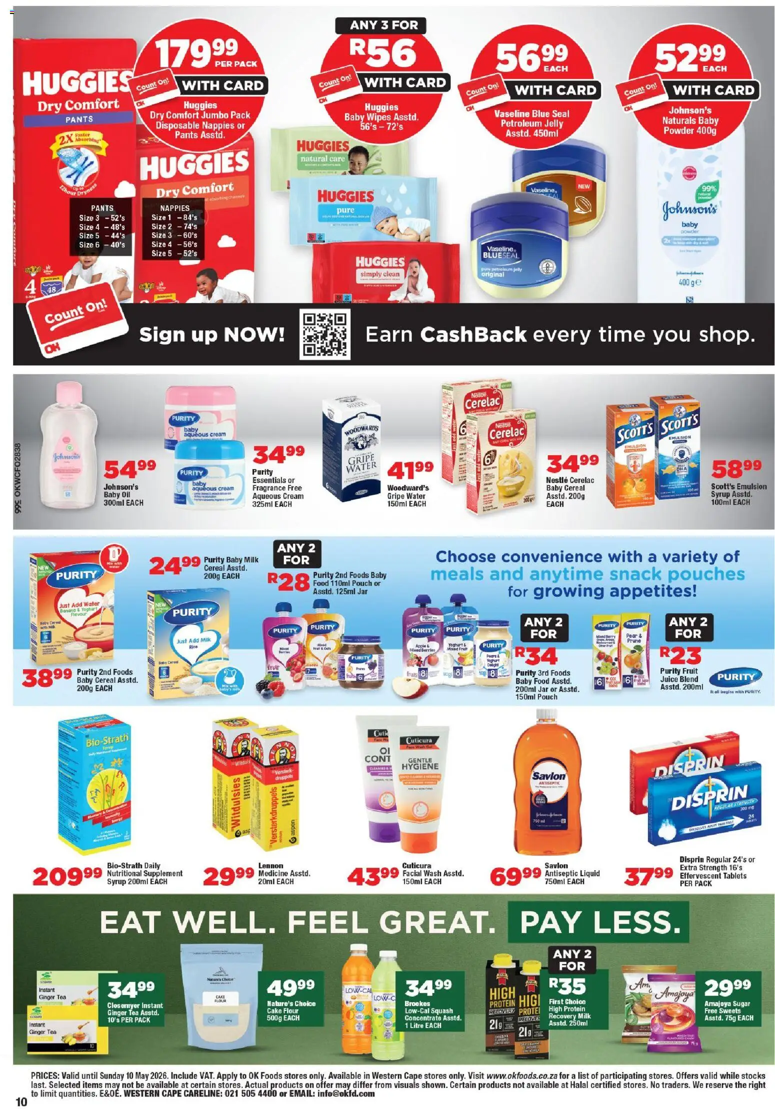 New OK Foods catalogue – valid from 24.04.2026 | Page: 10 | Products: Sweets, Flour, Syrup, Nappies