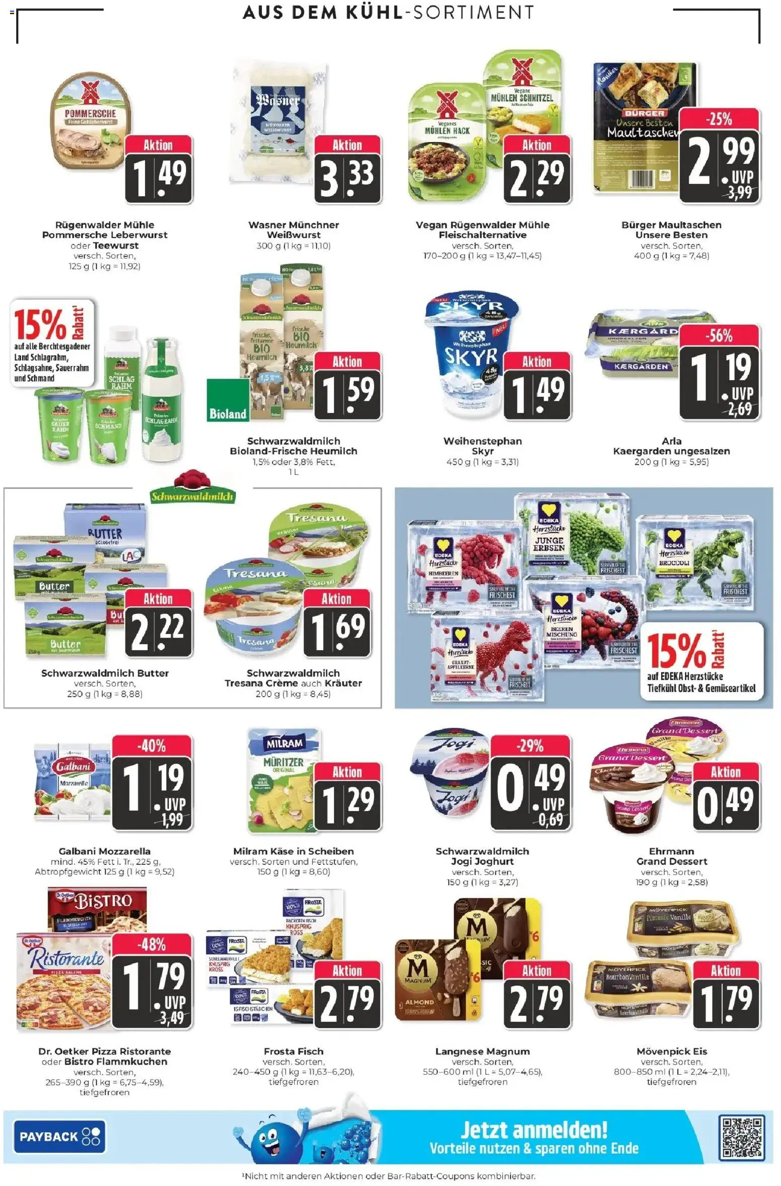 Edeka Prospekt Schliengen (ab 14.09.2026) » Angebote Online | Seite: 11 | Produkte: Joghurt, Burger, Obst, Pizza