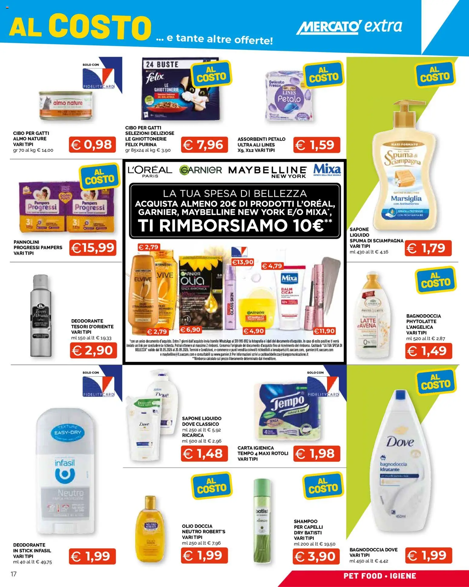 Volantino Mercatò del 18.06.2026 | Pagina: 17 | Prodotti: Shampoo, Sapone, Deodorante, Pampers