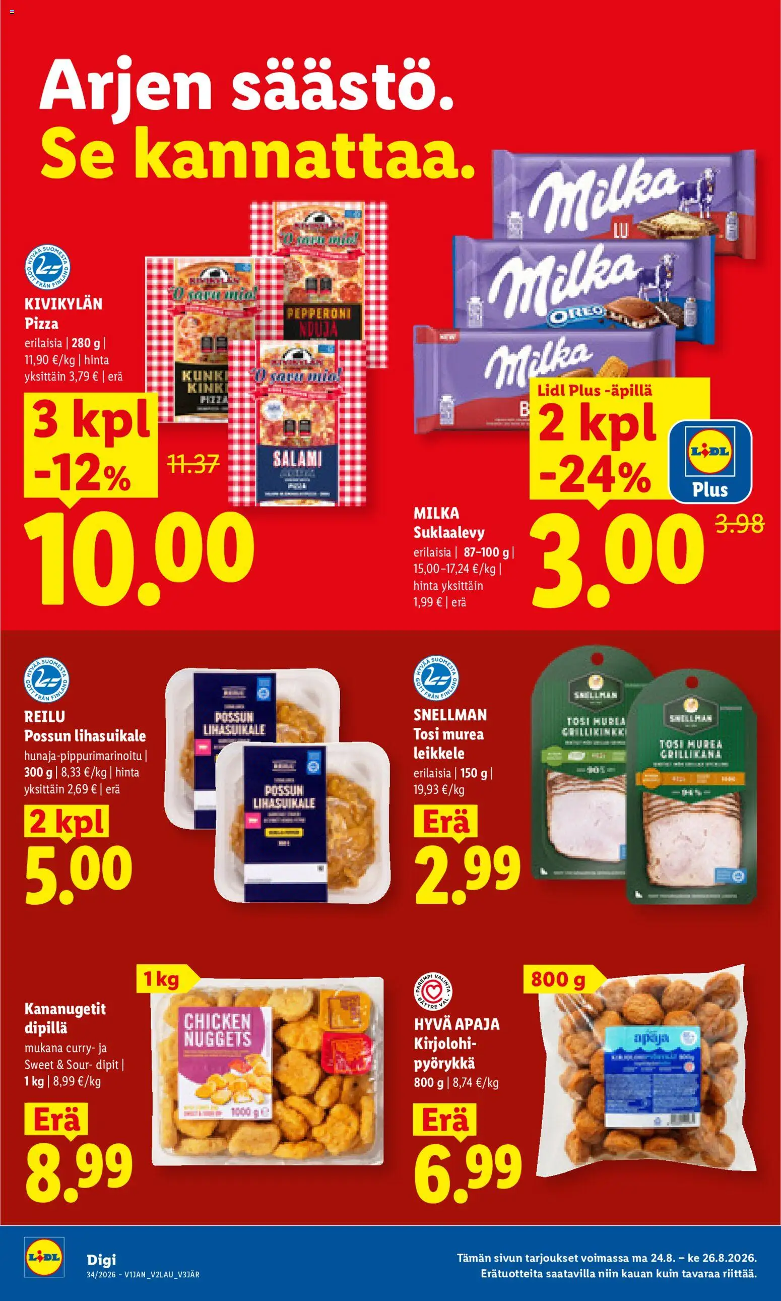 Lidl tarjoukset - Helsinki – voimassa 24/08/2026 alkaen | Sivu: 6 | Tuotteet: Oreo, Curry, Salami, Pizza