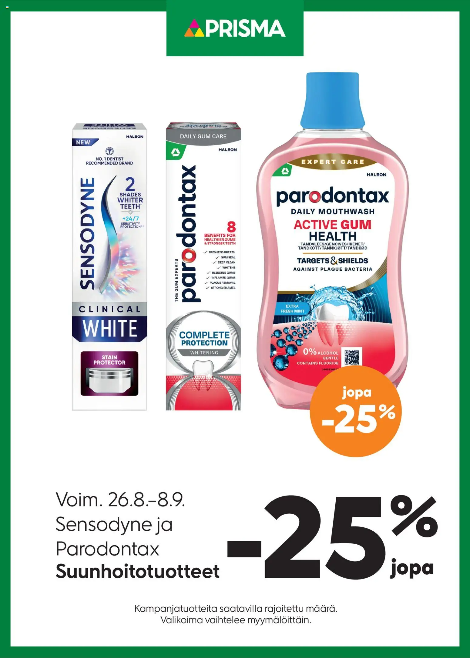 Prisma - Sensodyne – voimassa 26/08/2026 alkaen | Sivu: 1