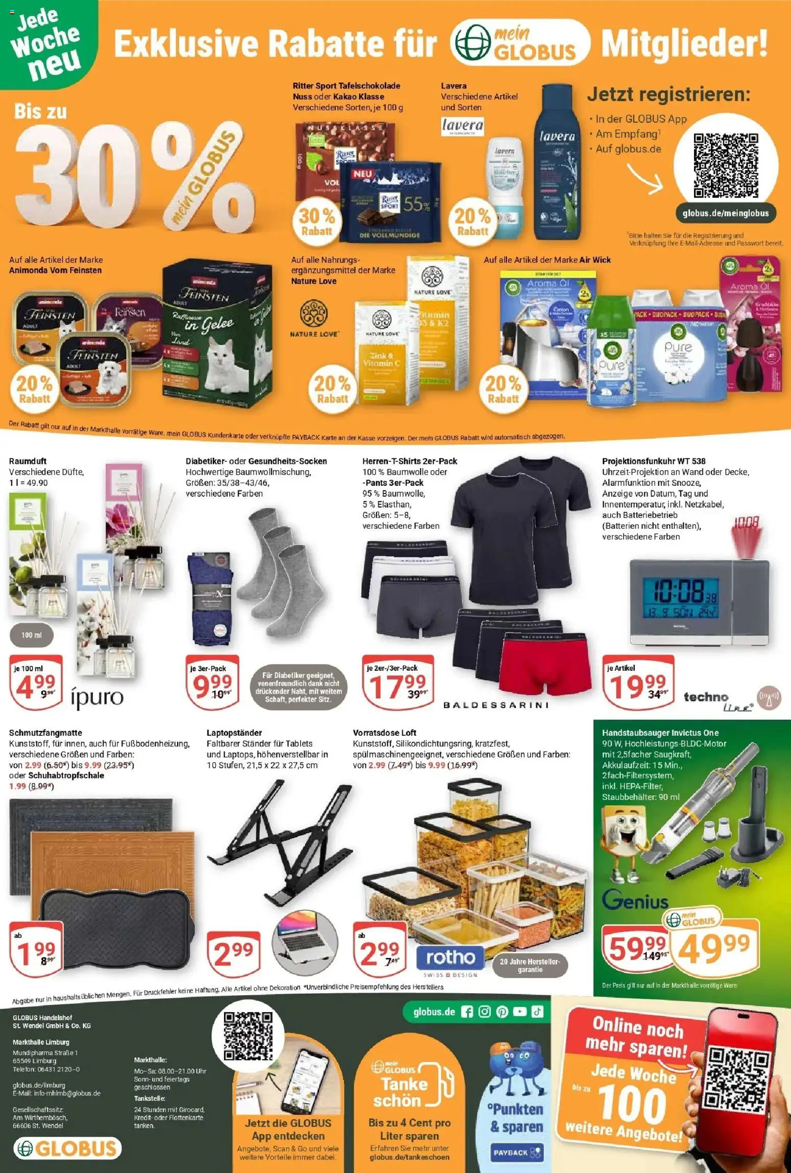 Globus Prospekt Limburg – gültig ab 07.09.2026 | Seite: 26 | Produkte: Batterien, Öl, Schmutzfangmatte, Uhr