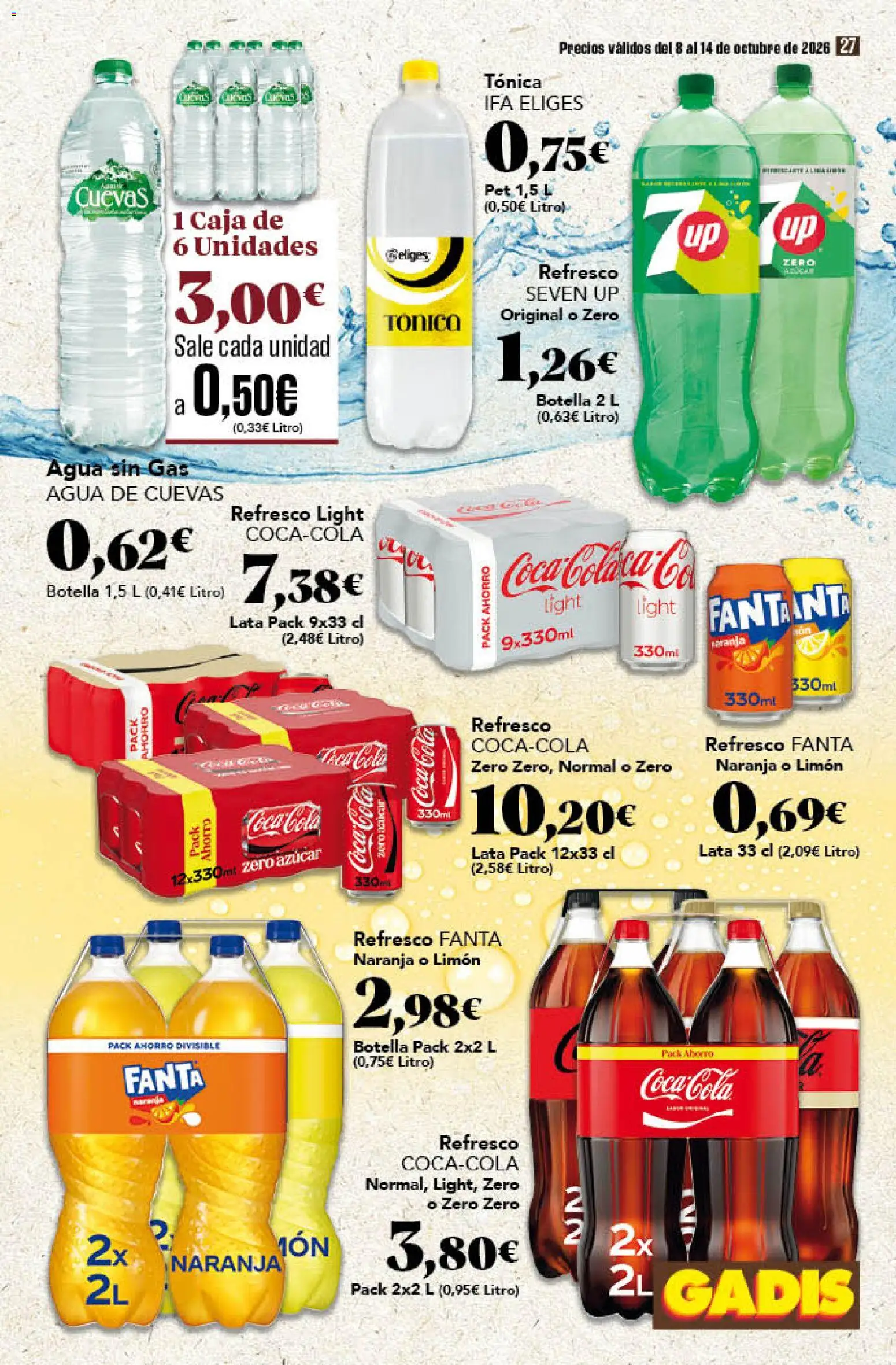 Gadis - folleto │ válido desde el 08/10/2026 | Página: 27 | Productos: Tónica, Limón, Azúcar, Caja