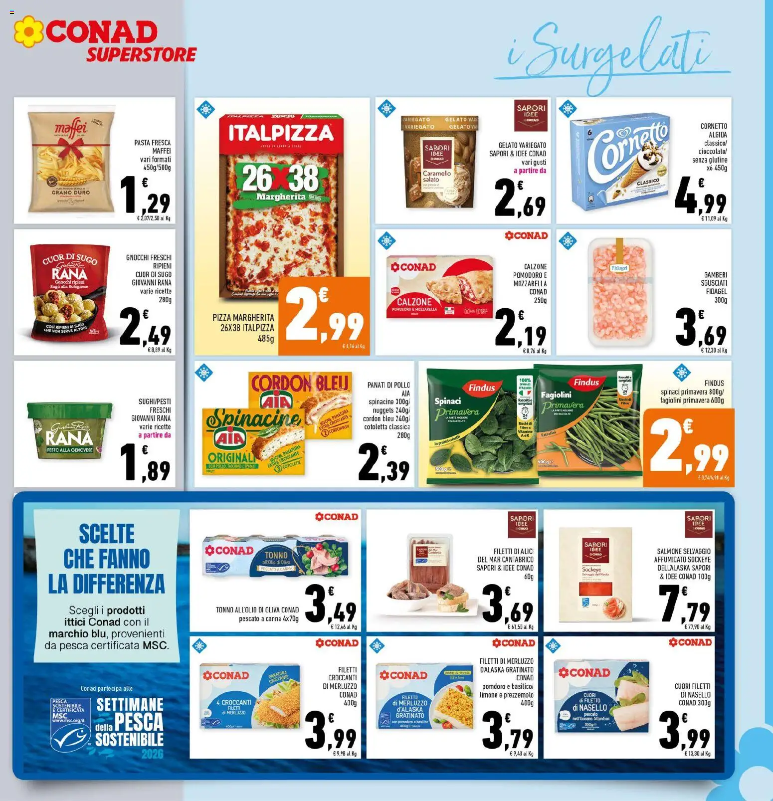 Volantino Conad del 07/10/2026 | Pagina: 13 | Prodotti: Gelato, Basilico, Gnocchi, Nasello
