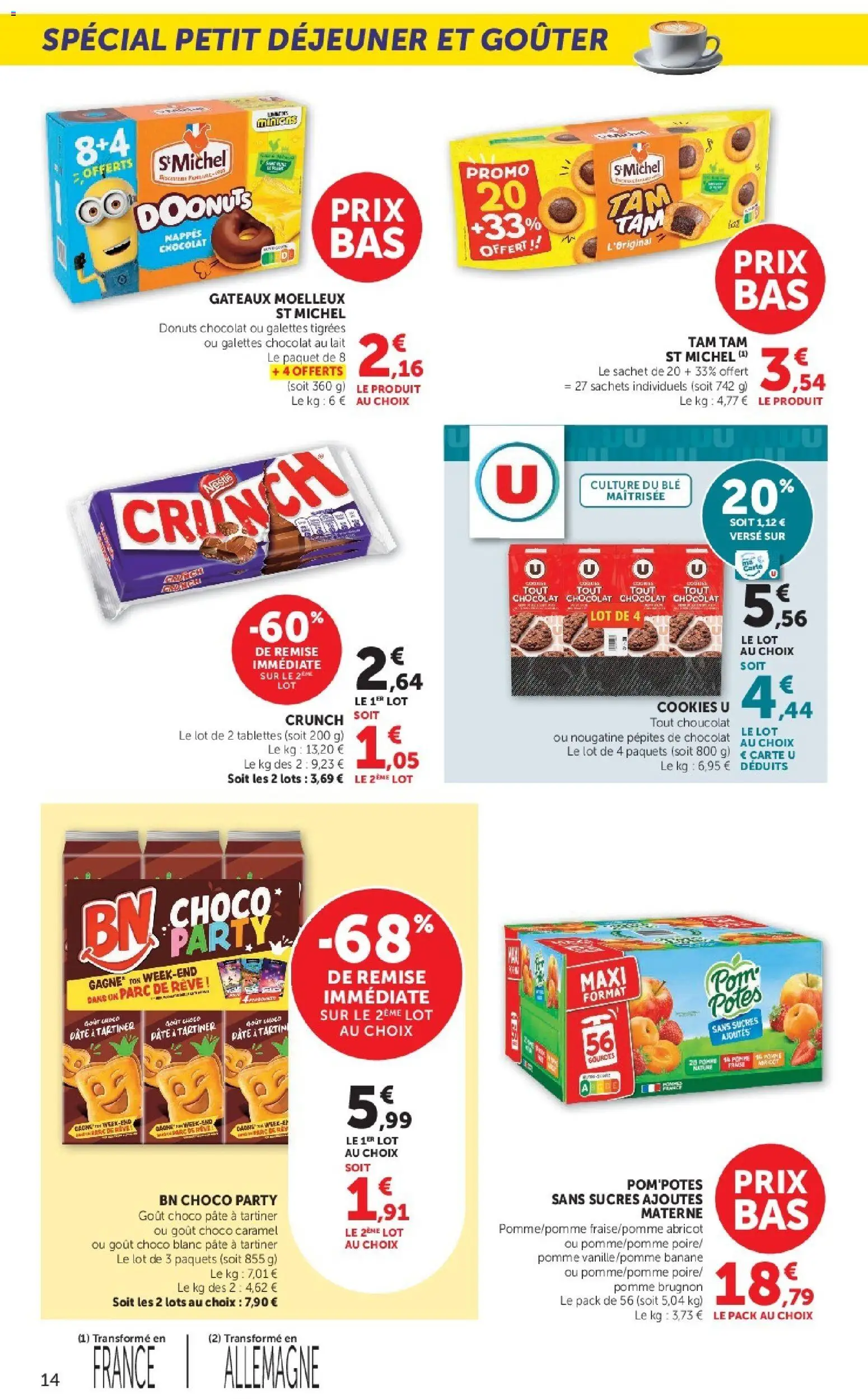 {H1} | Page: 14 | Produits: Abricot, Pépites de chocolat, Pâte, Blé