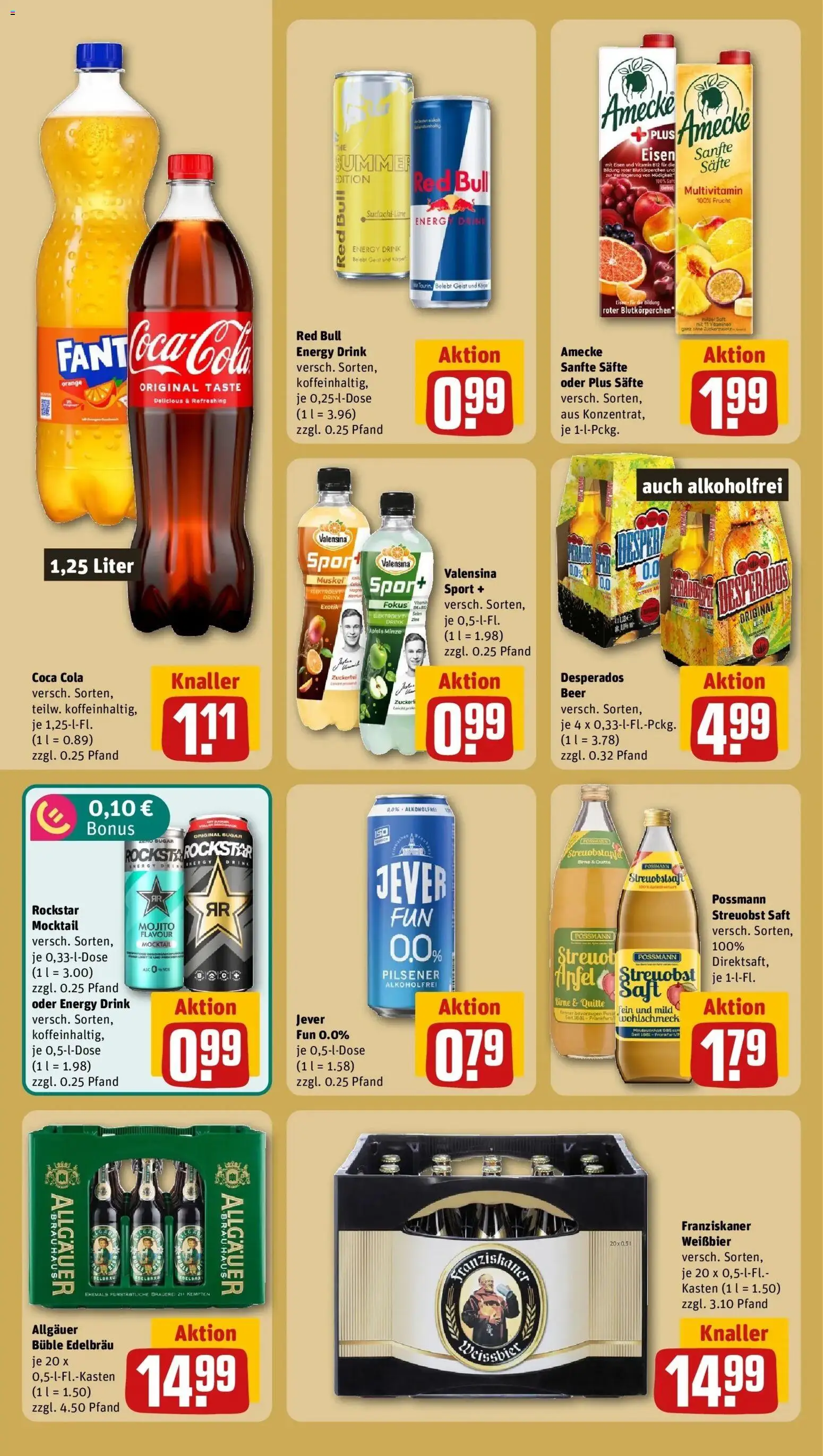 REWE Prospekt ab 03.08.2026 zum Blättern » Angebote | Seite: 18 | Produkte: Franziskaner, Cola, Weißbier, Birne