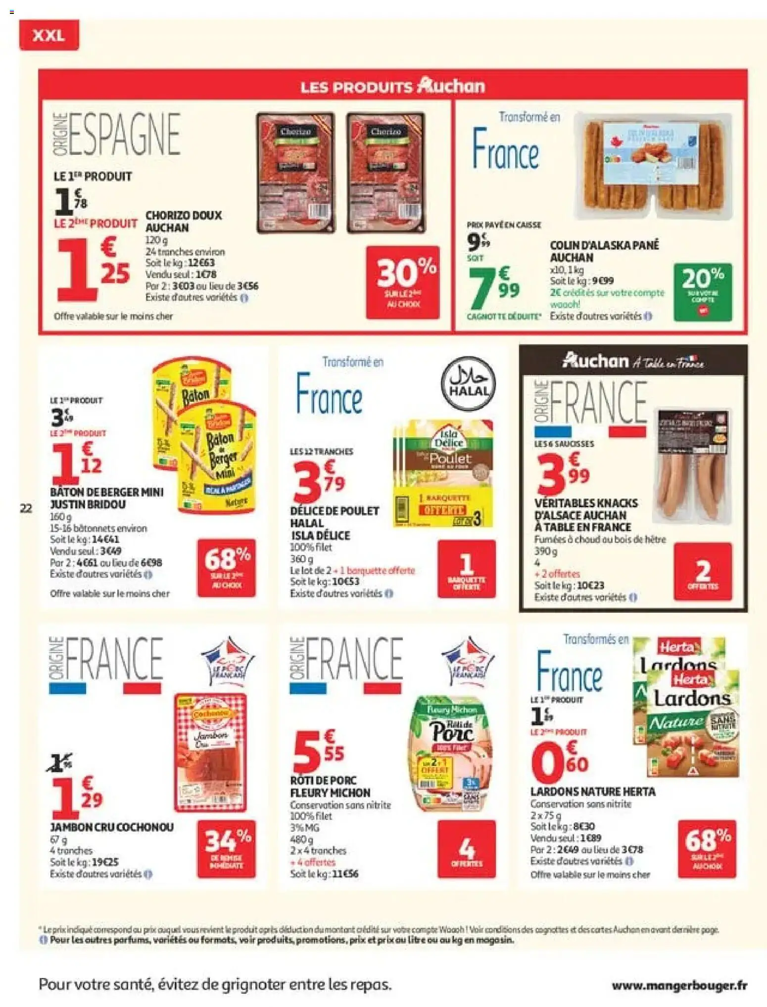 {H1} | Page: 22 | Produits: Chorizo, Lardons, Bacon, Porc