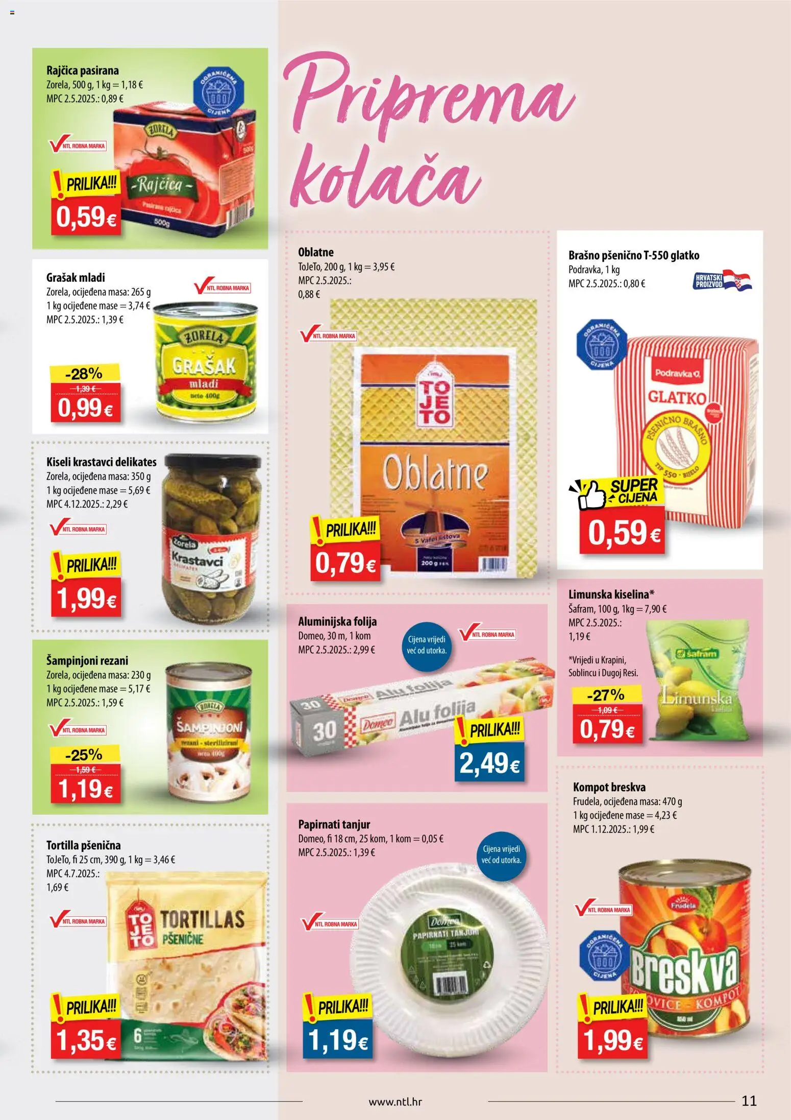 NTL katalog | vrijedi od 20.05.2026 | Stranica: 11 | Proizvodi: Oblatne, Krastavci, Kompot, Kiseli krastavci
