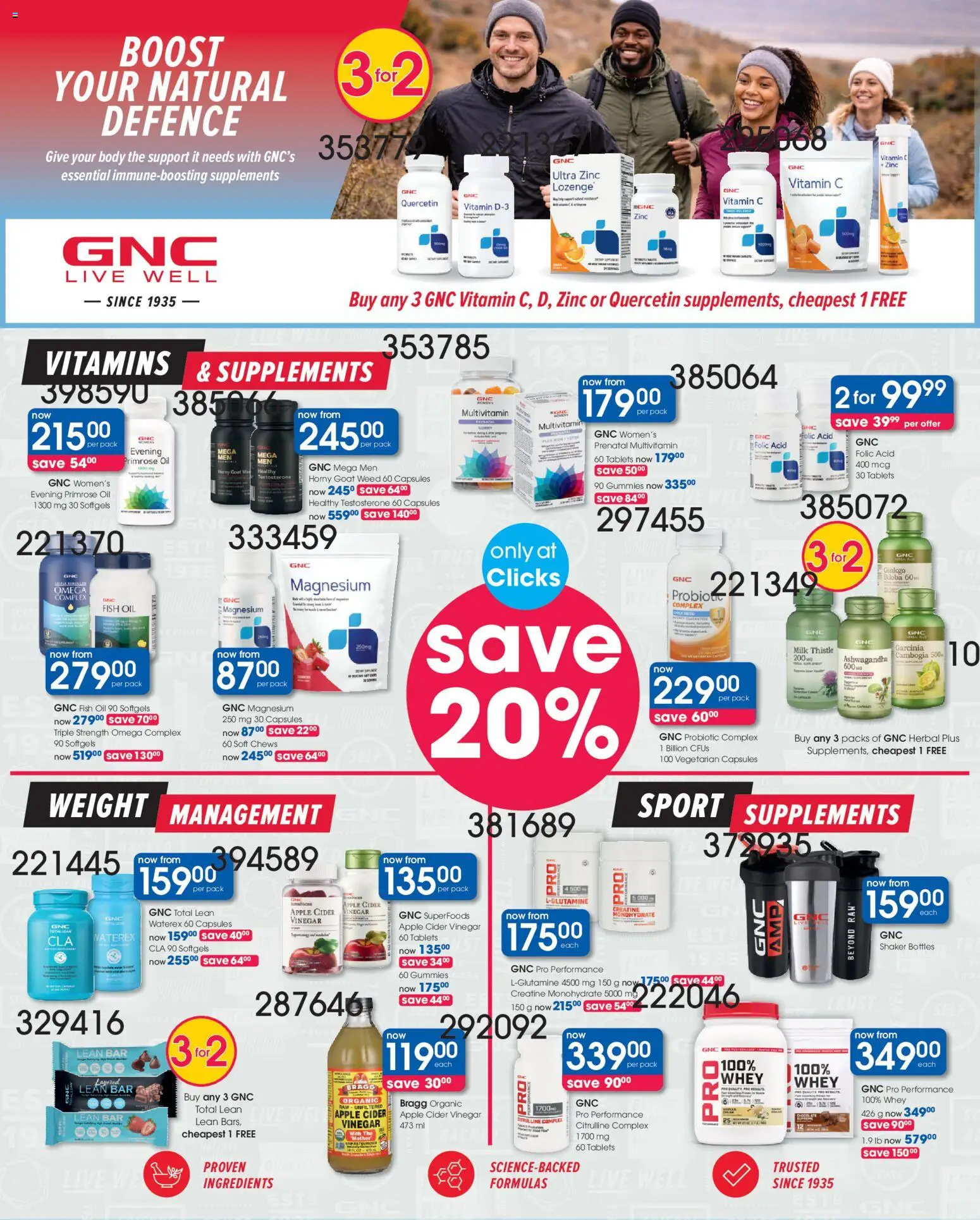 New Clicks catalogue – valid from 21.05.2026 | Page: 28 | Products: Tijera de poda, Cider, Oil, Protein bar