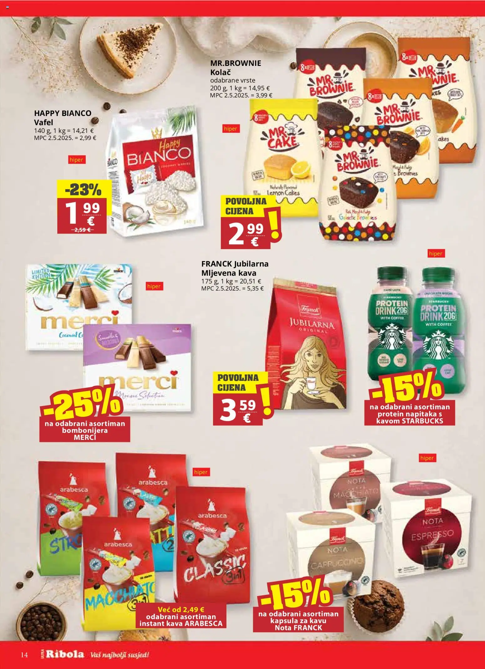 Ultra Gros katalog | vrijedi od 03.06.2026 | Stranica: 14 | Proizvodi: Mljevena kava, Arabesca, Merci, Bombonijera