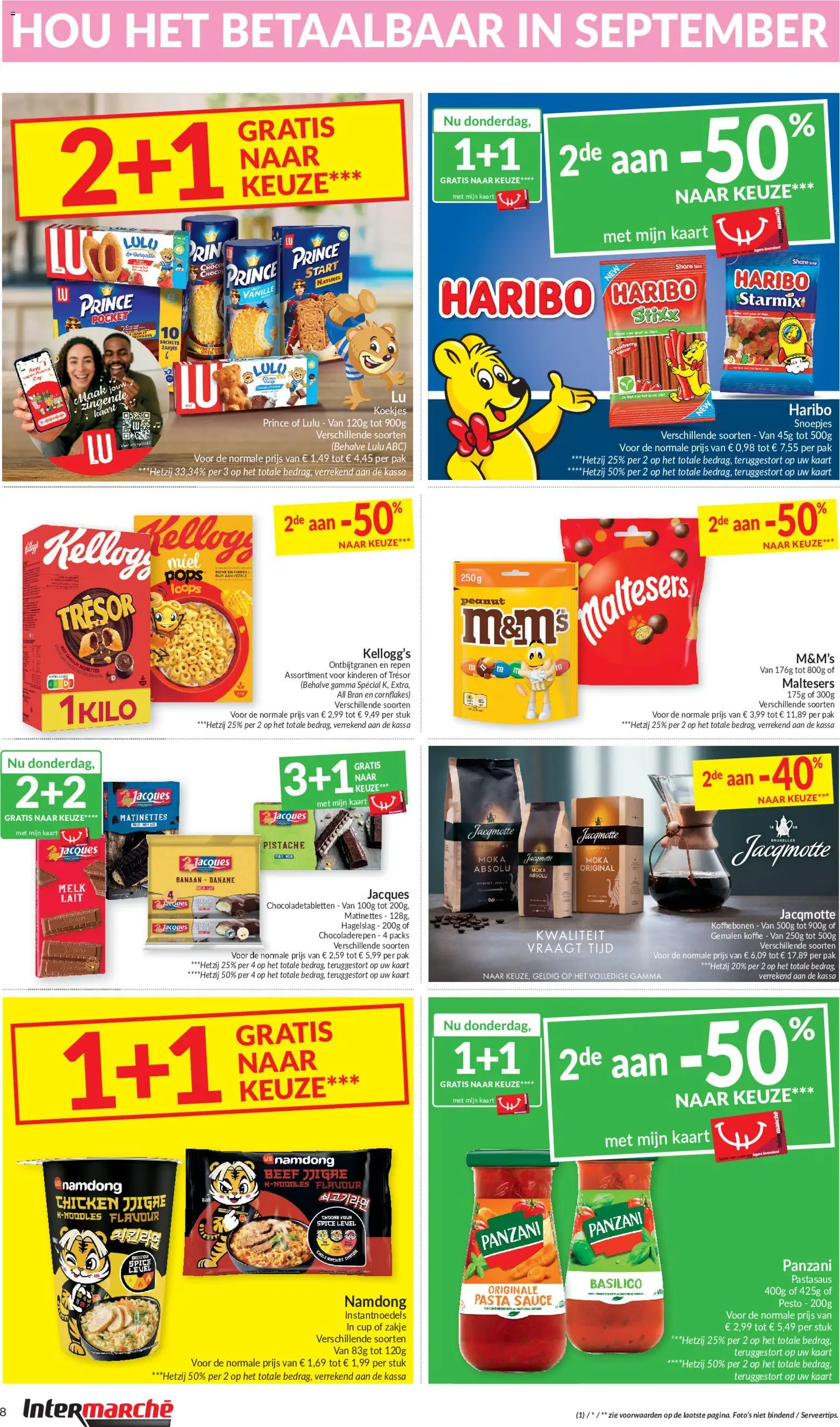 {H1} | Pagina: 8 | Producten: Koekjes, Repen, Melk, Koffie