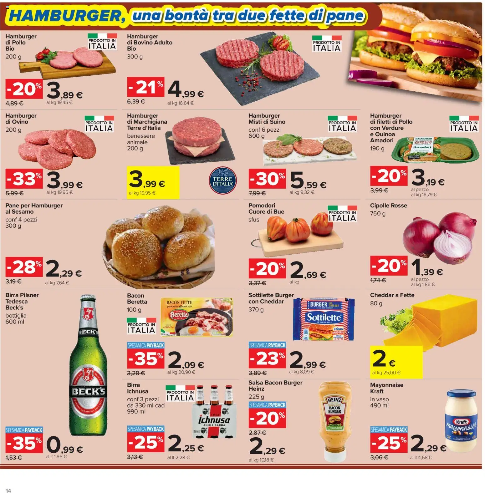 Volantino Carrefour del 19.05.2026 | Pagina: 14 | Prodotti: Pane, Salsa, Vaso, Quinoa