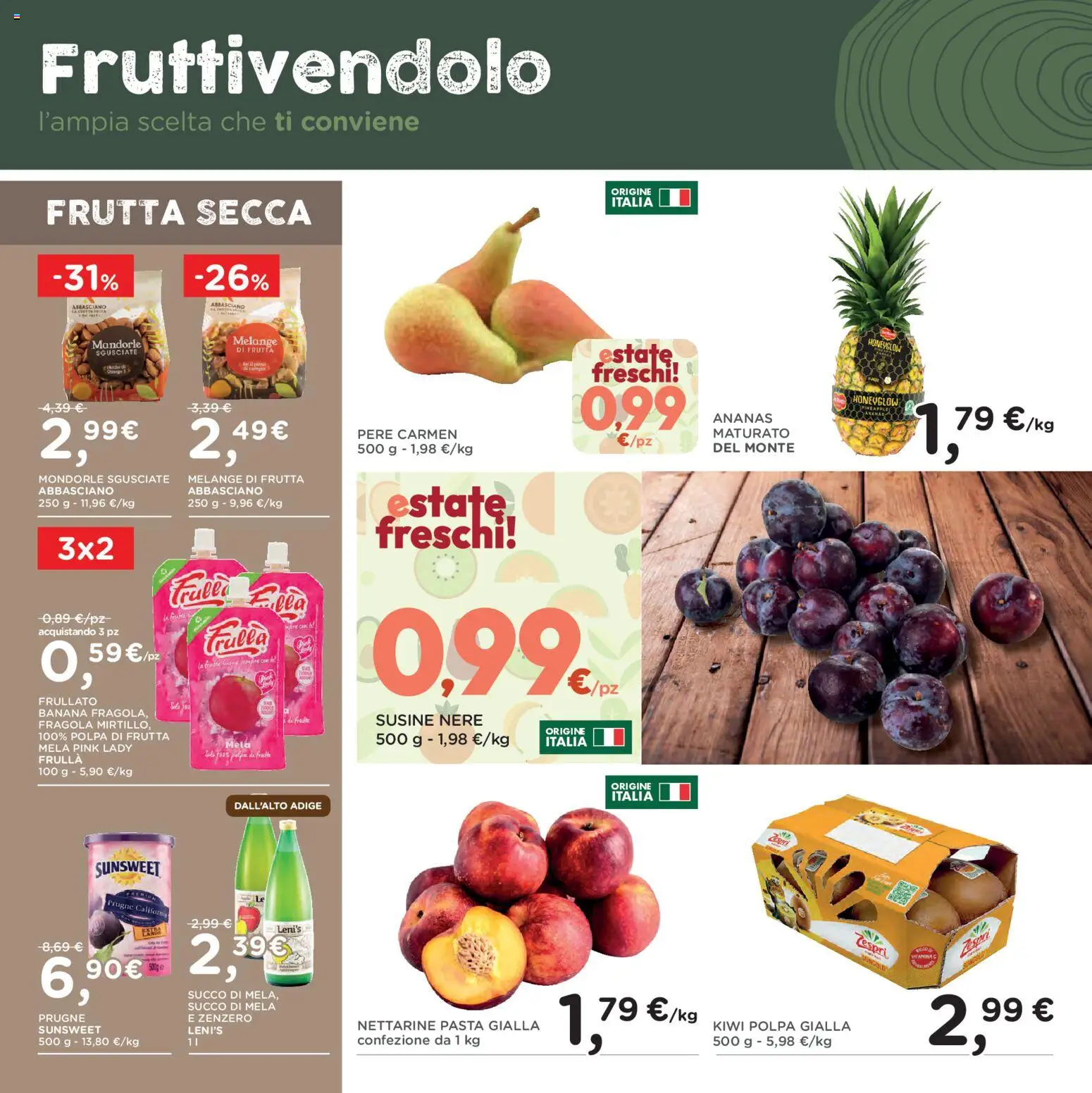 Volantino Poli del 19/08/2026 | Pagina: 2 | Prodotti: Prugne, Succo di mela, Pasta, Nettarine