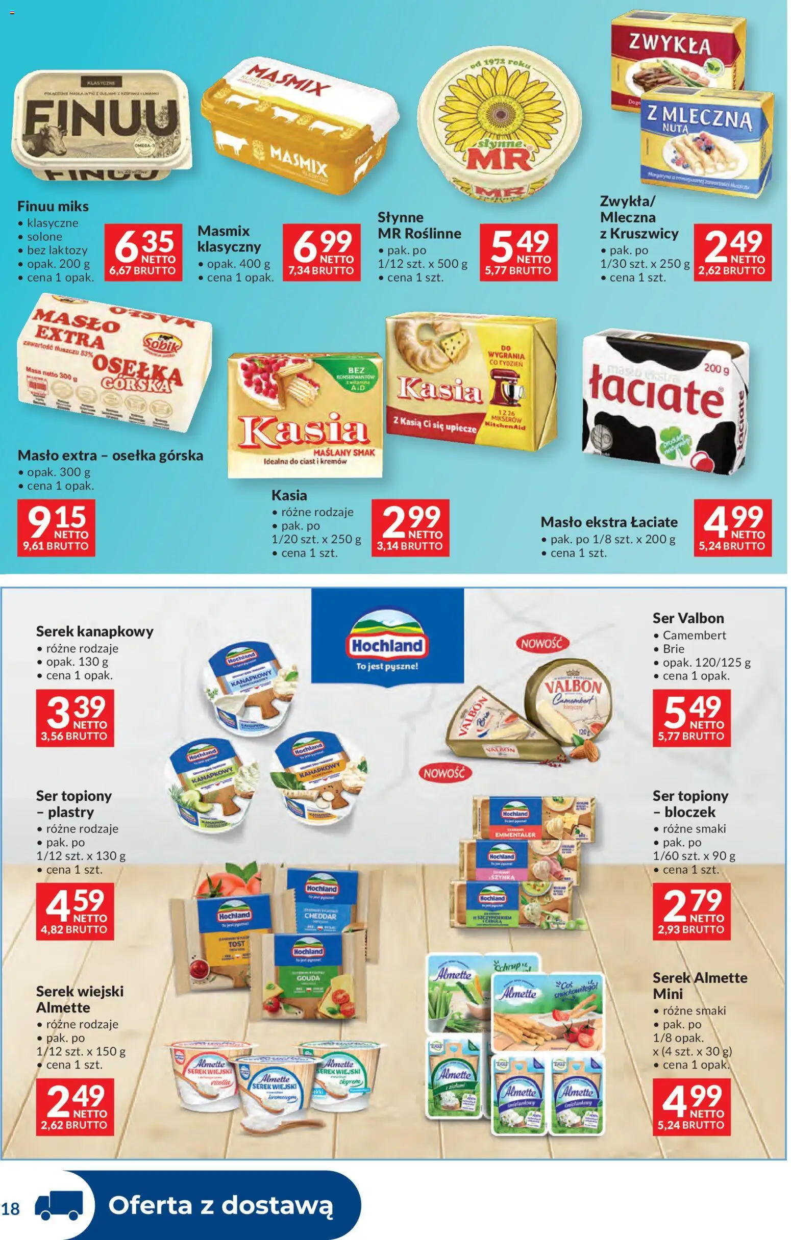 Makro gazetka - Dystrybucja do sklepów od 29.09.2026 | Strona: 18 | Produkty: Serek kanapkowy, Serek, Szynka, Camembert