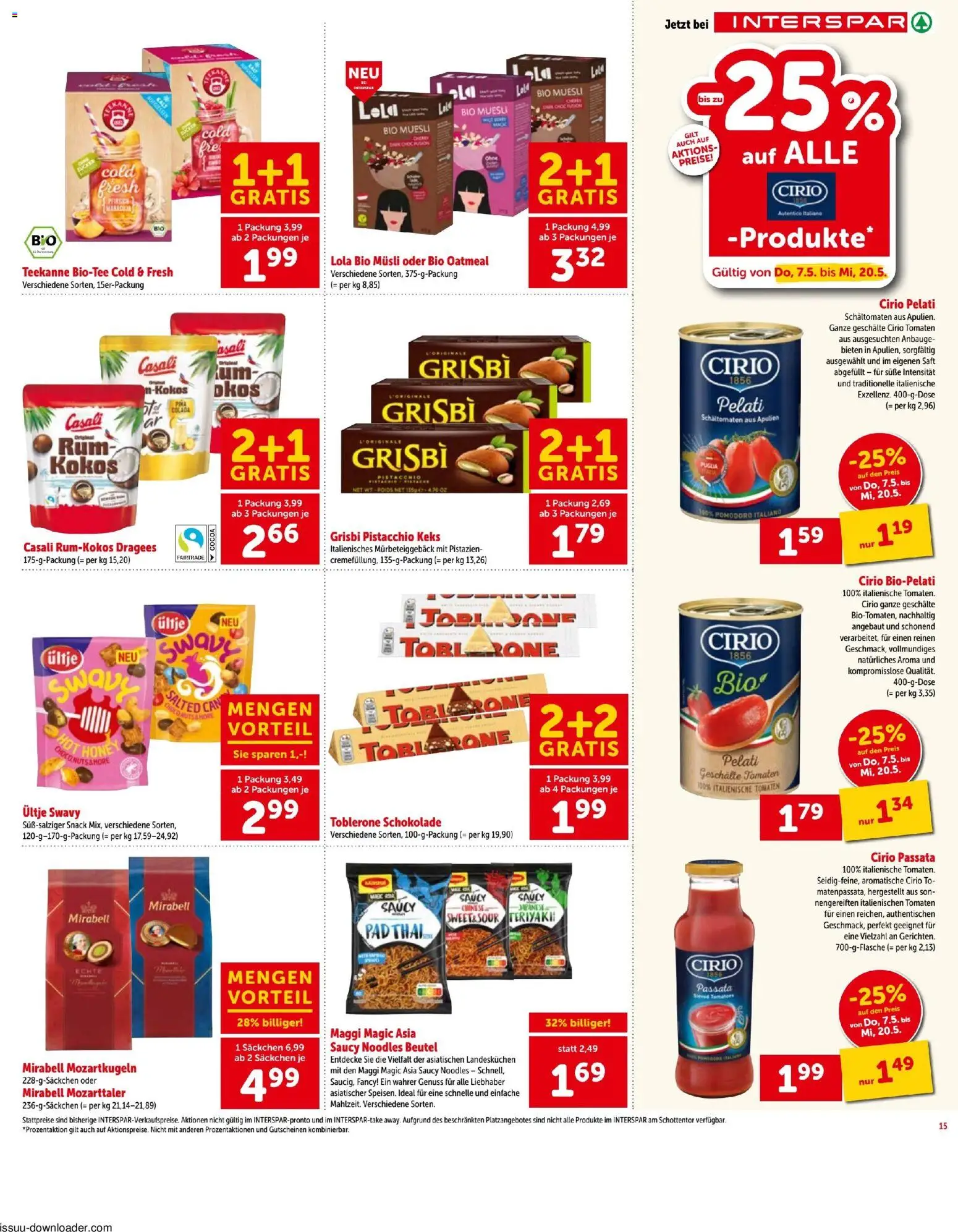 Interspar - Flugblatt gültig ab 07.05.2026 | Seite: 15 | Produkte: Schokolade, Saft, Tomaten