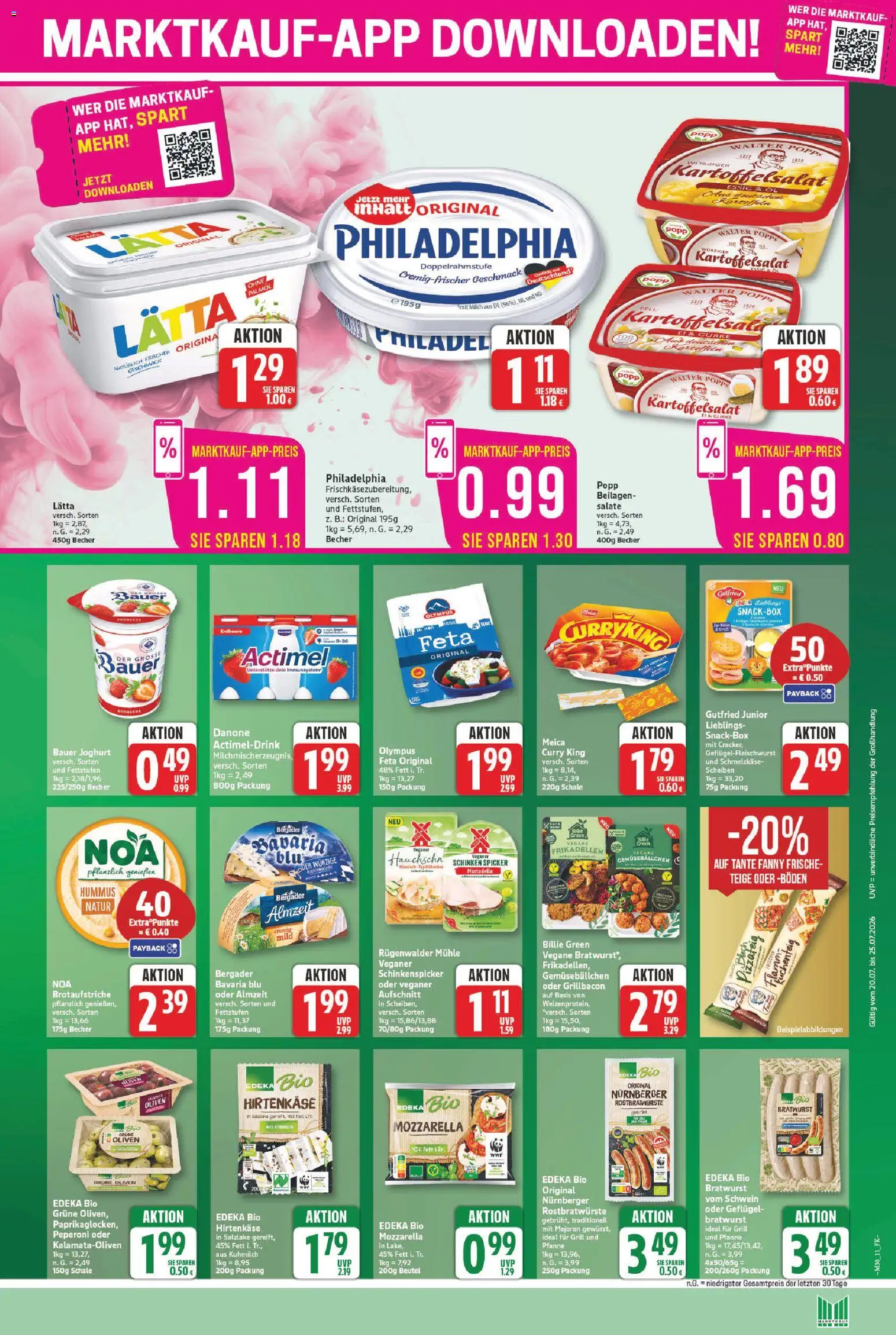 Marktkauf Prospekt – gültig ab 20.07.2026 | Seite: 11 | Produkte: Actimel, Öl, Essig, Philadelphia