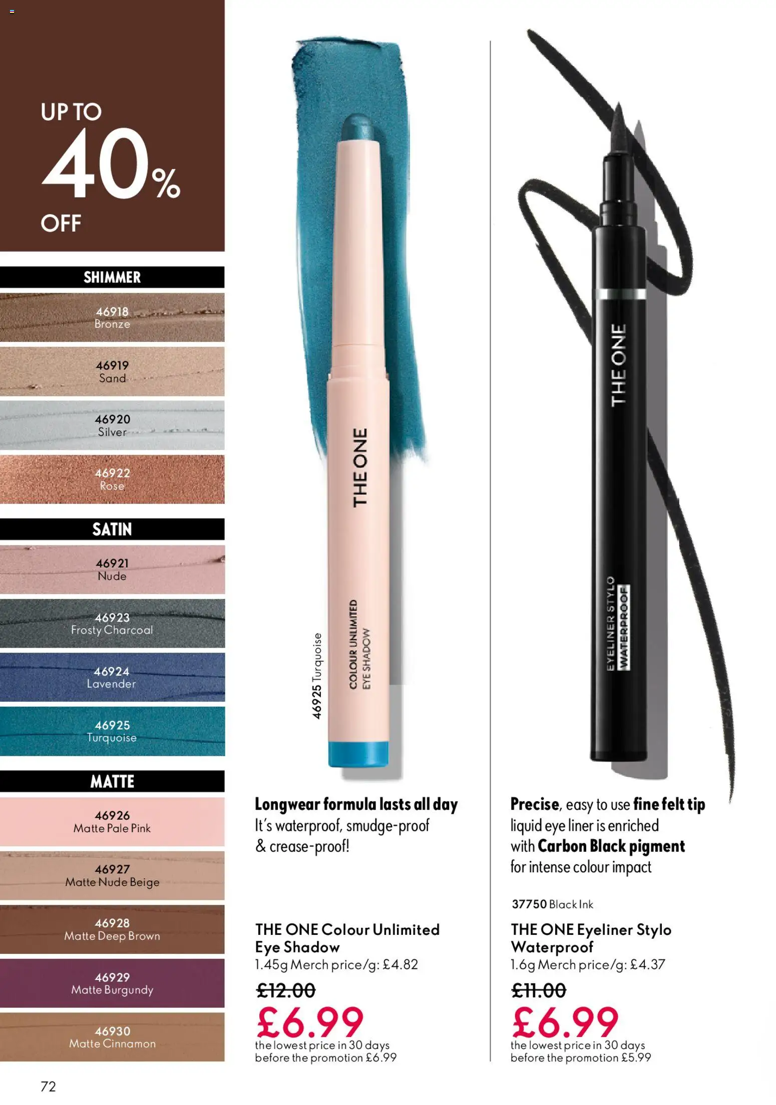 {H1} | Page: 72 | Products: Eye shadow, Eyeliner, Lavender