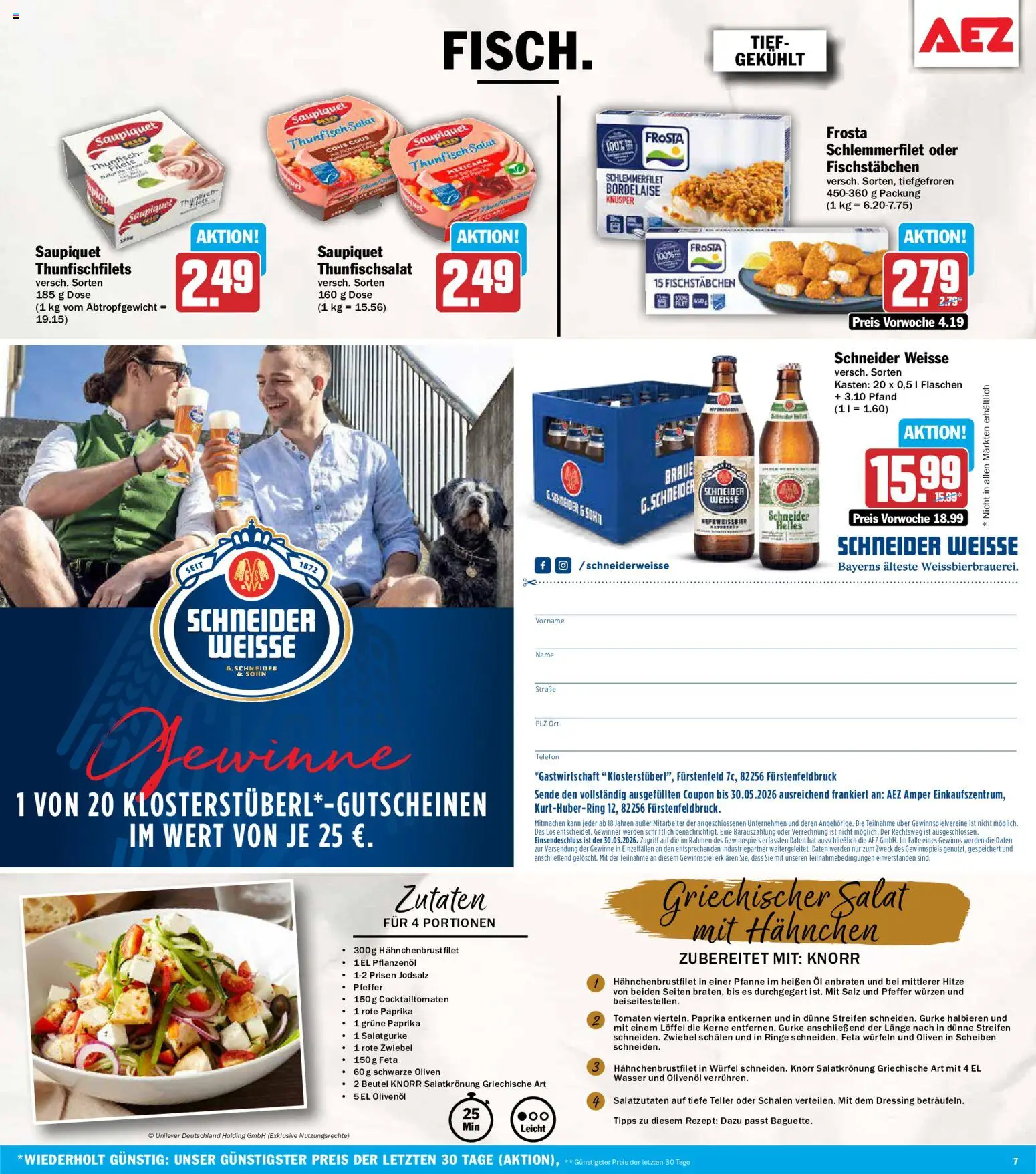 AEZ Prospekt 	 – gültig ab 18.05.2026 | Seite: 7 | Produkte: Feta, Thunfisch, Olivenol, Fischstabchen