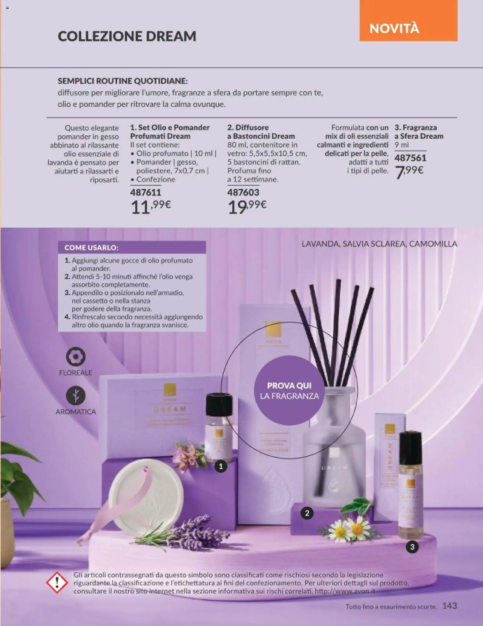 Volantino Avon del 01.05.2026 | Pagina: 143 | Prodotti: Olio, Contenitore, Lavanda, Fragranza