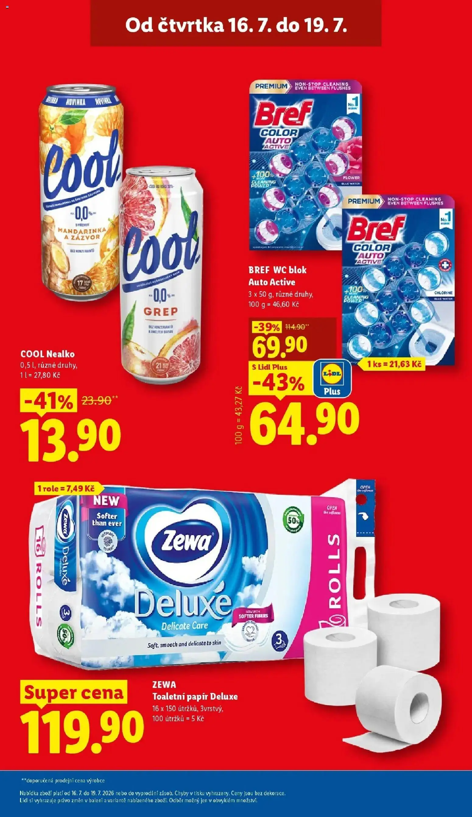 Lidl aktuální leták od 16.07.2026 | Strana: 5 | Produkty: Wc blok, Toaletní papír, Blok, Wc