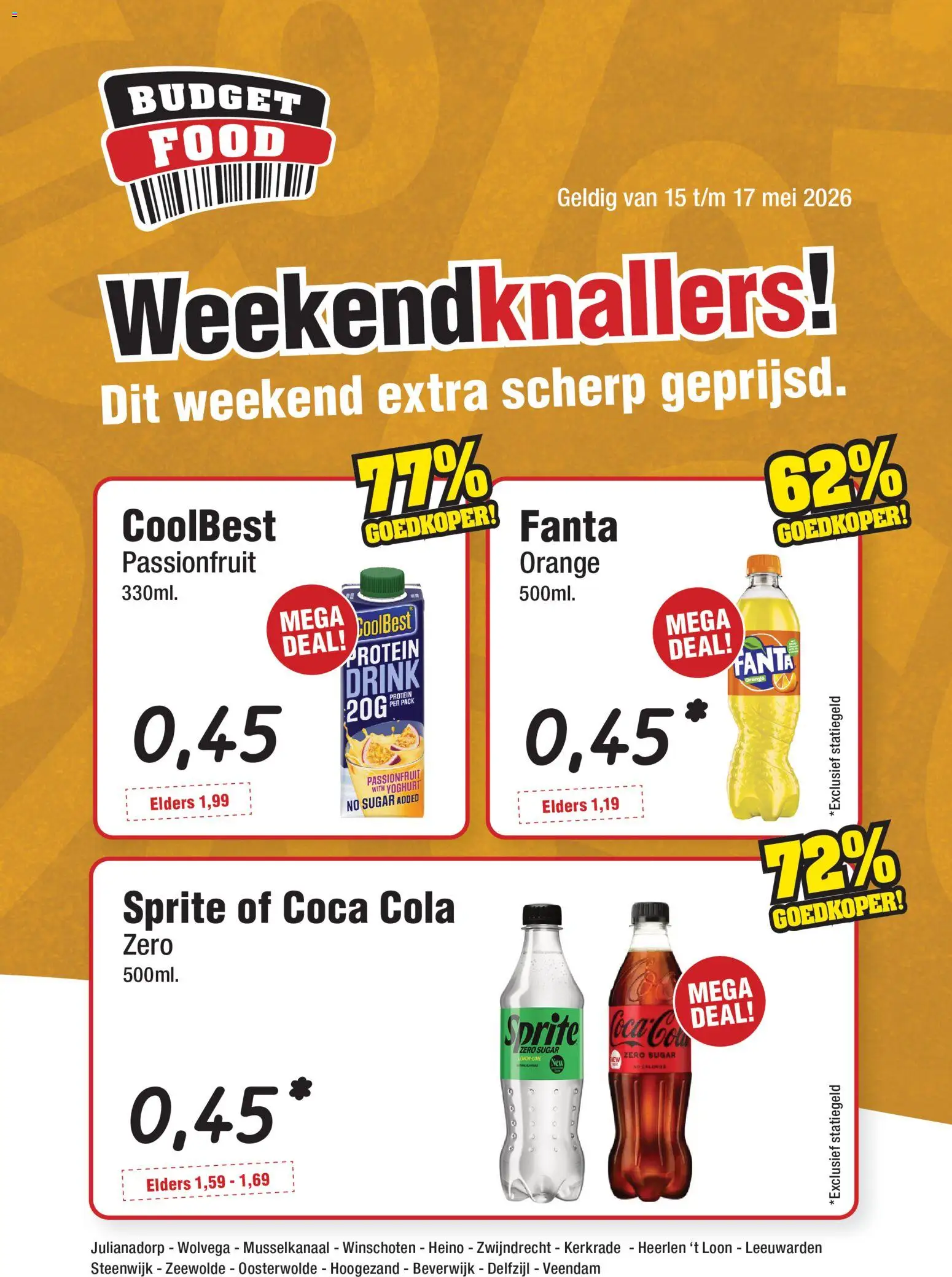 {H1} | Pagina: 1 | Producten: Yoghurt, Coca Cola, Fanta, Sprite