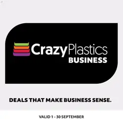Crazy Plastics specials catalogue – valid from 01/09/2026
