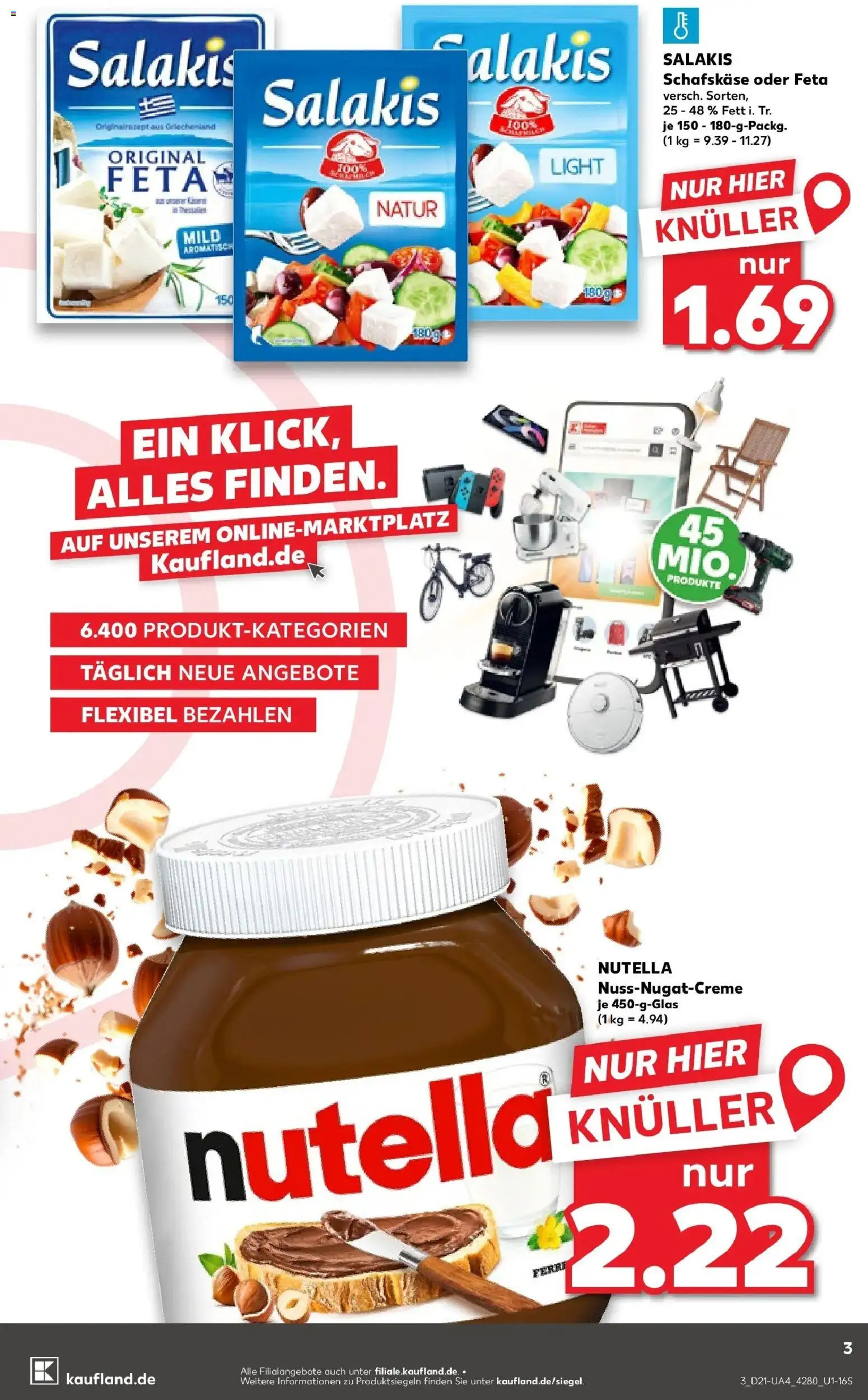 Kaufland Prospekt Eriskirch – gültig ab 18.05.2026 | Seite: 8 | Produkte: Feta, Nutella, Salakis, Schafskase