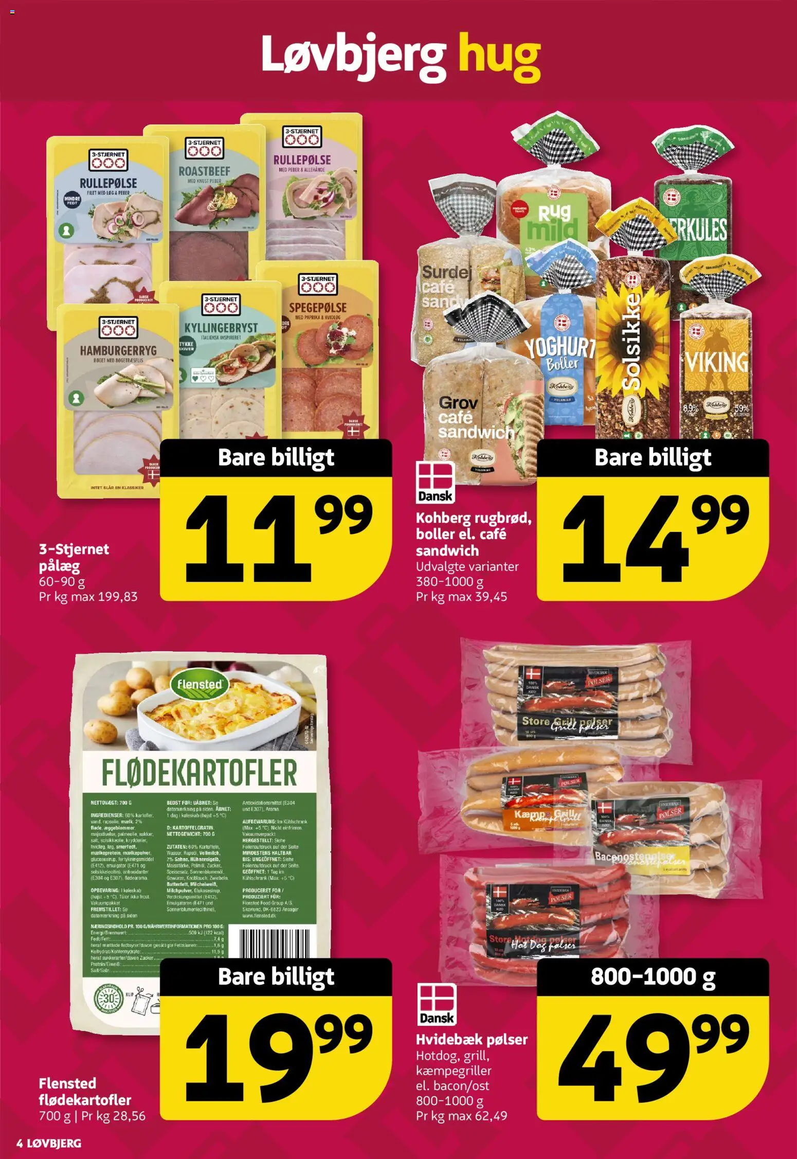 Løvbjerg tilbudsavis – gyldig fra 18/09/2026 | Side: 4 | Produkter: Hamburgerryg, Roastbeef, Køleskab, Grill
