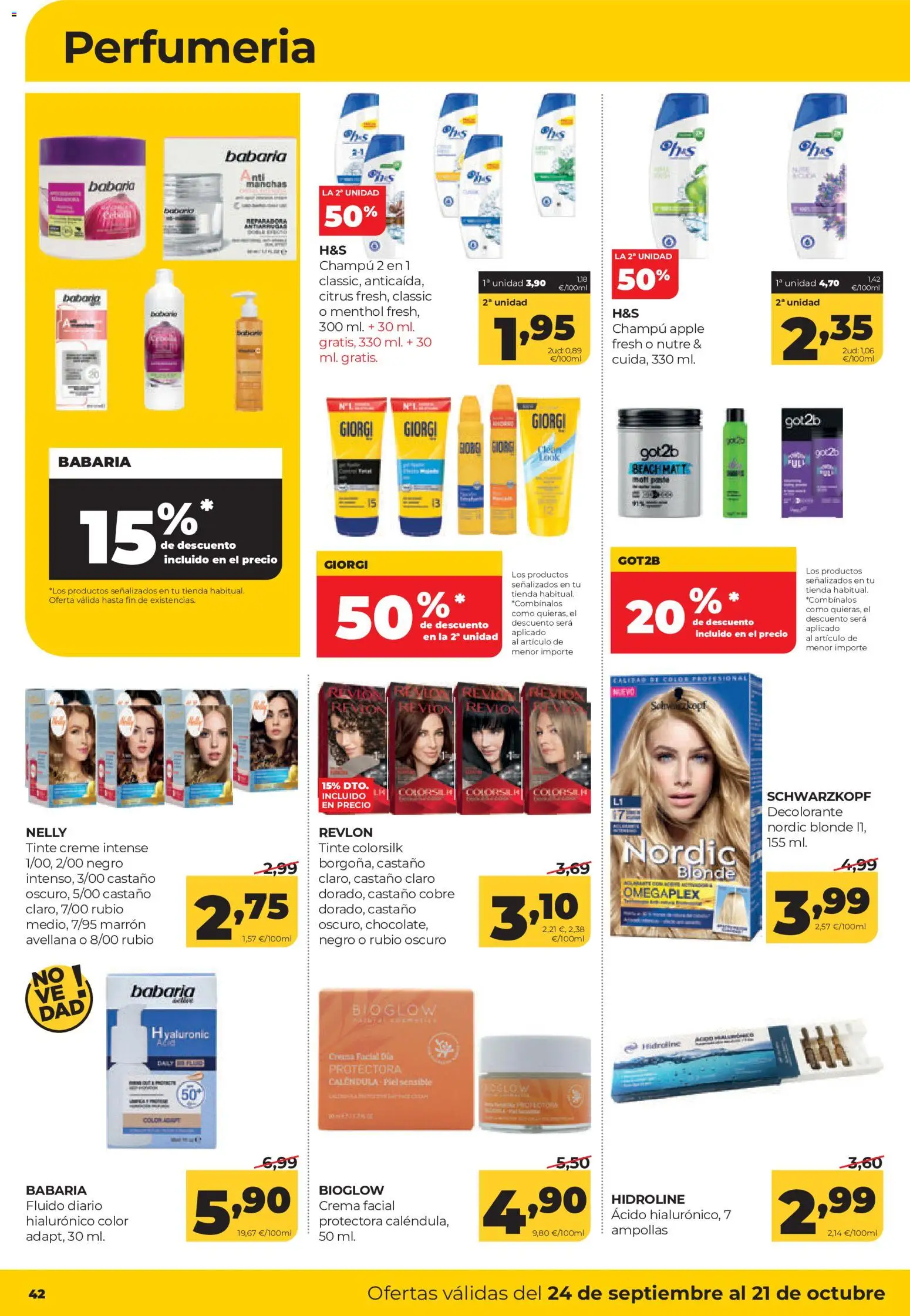 Alimerka folleto Castilla y León │ válido desde el 24/09/2026 | Página: 42 | Productos: Champú, Crema facial, Crema, Cebolla