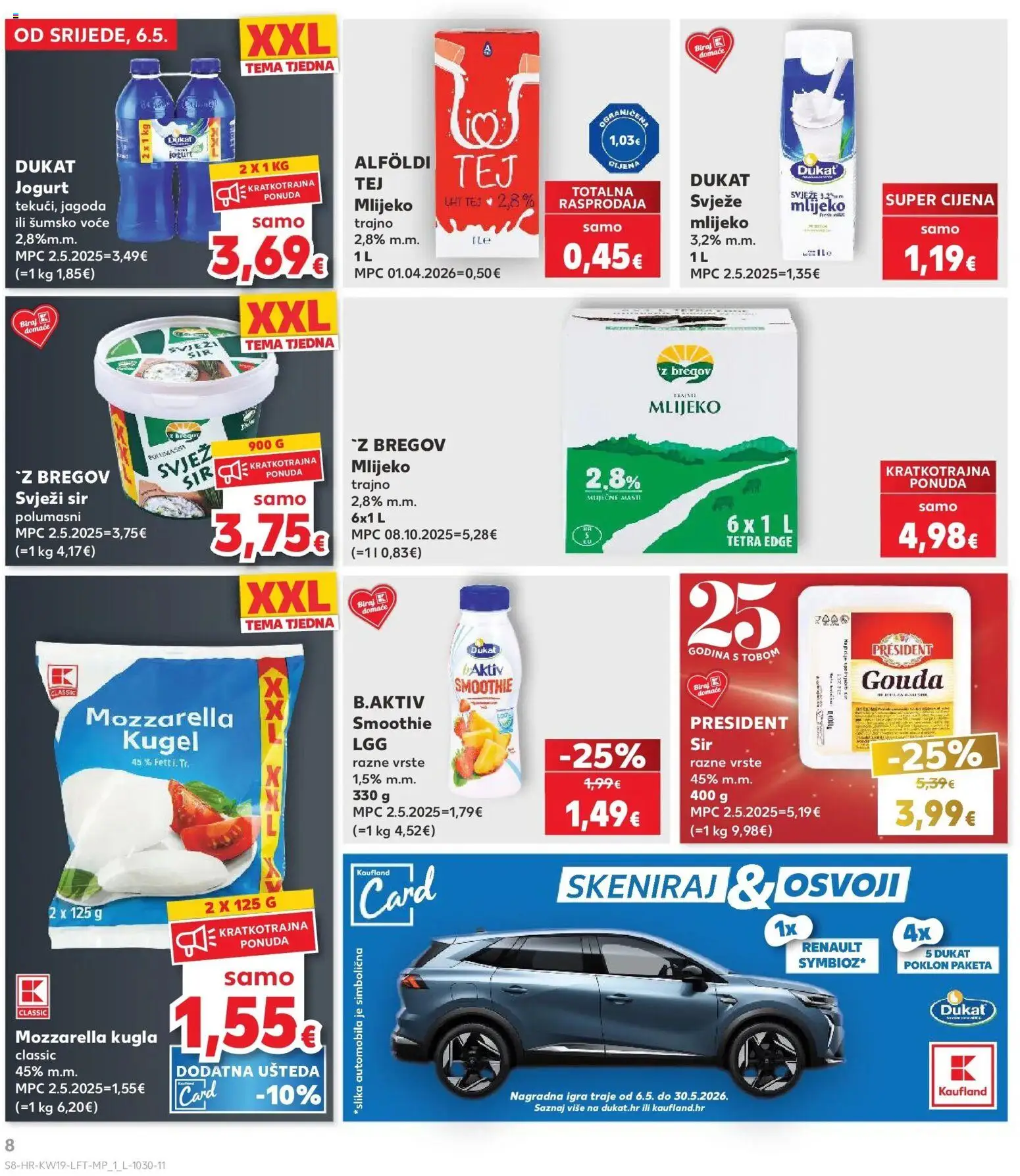 Kaufland katalog | vrijedi od 06.05.2026 | Stranica: 8 | Proizvodi: Šumsko voće, Mozzarella, Sir, Igra