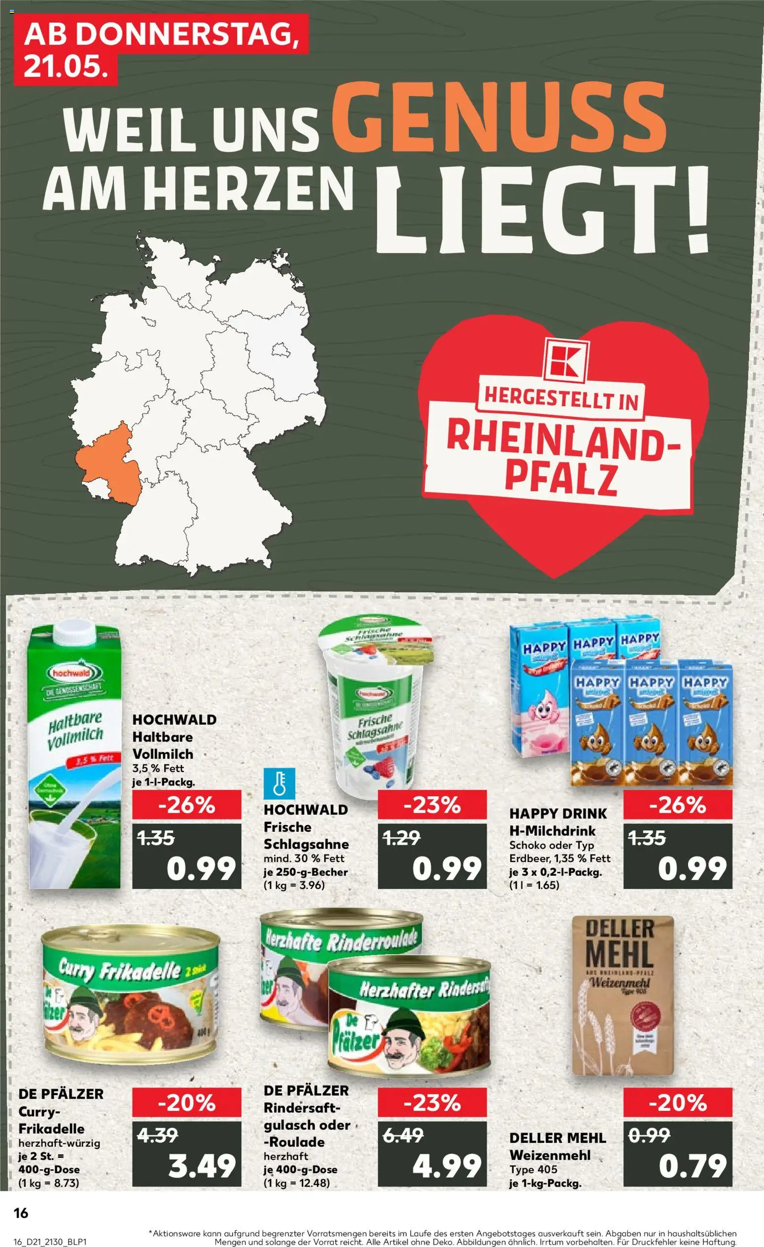 Kaufland Prospekt Speyer	 – gültig ab 21.05.2026 | Seite: 16 | Produkte: Mehl, Weizenmehl, Gulasch, Mehl weizenmehl