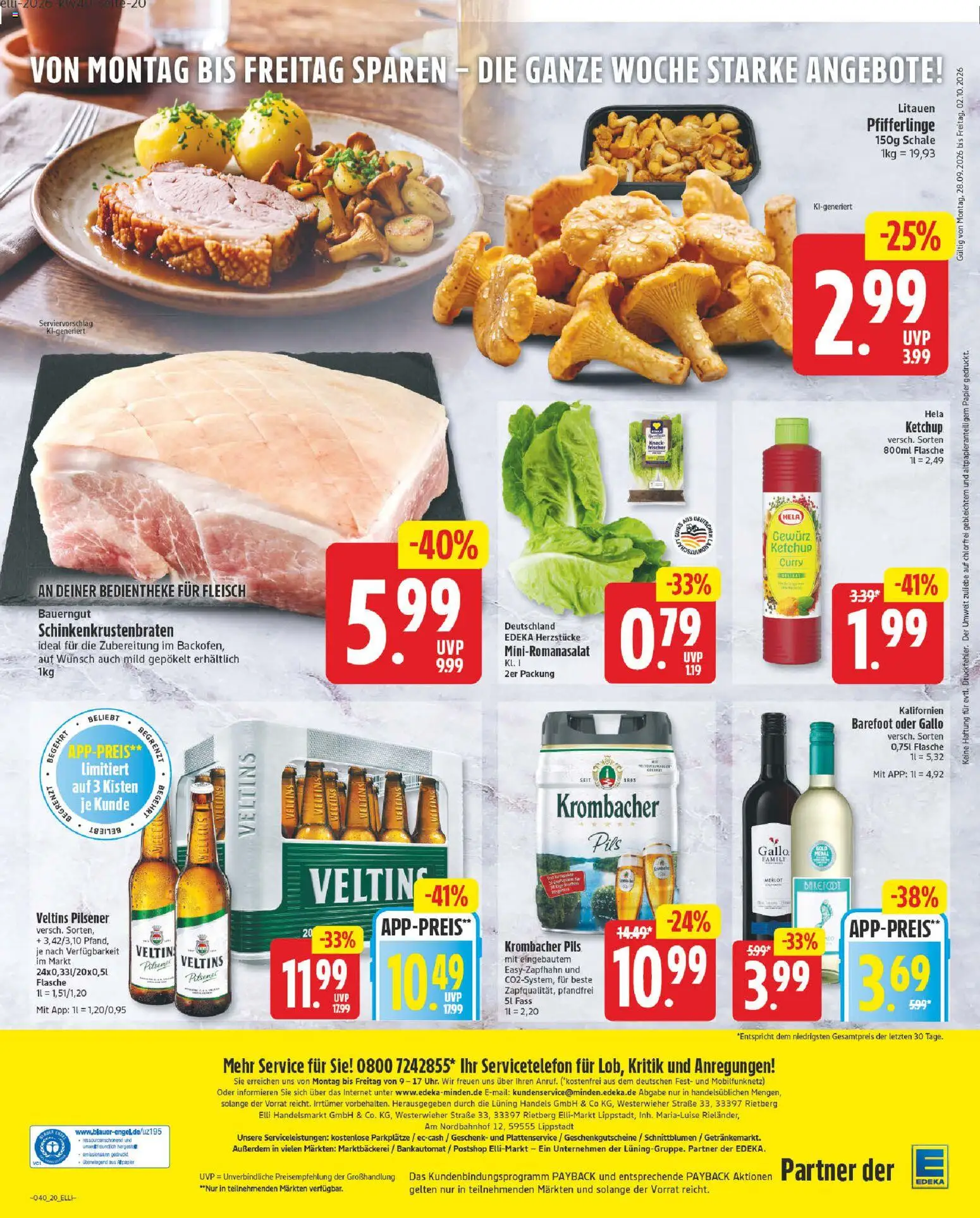 Elli Markt Prospekt Gütersloh – gültig ab 28.09.2026 | Seite: 24 | Produkte: Merlot, Krombacher, Ketchup, Veltins