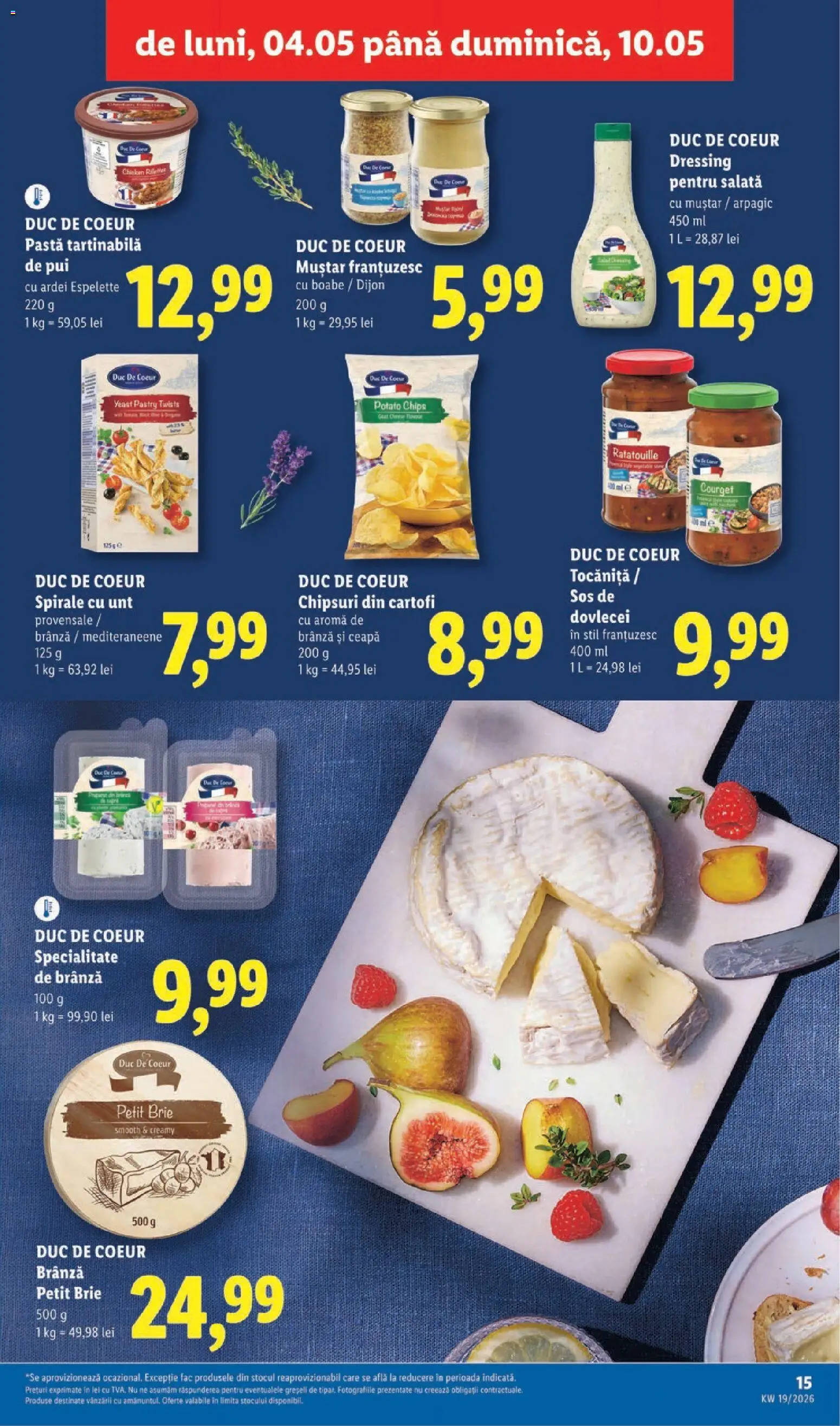 Noul catalog Lidl – valabil de la 04.05.2026 | Pagină: 15 | Produse: Hacıyatmaz Kedi Oyuncağı, Brânză, Muștar, Ceapă