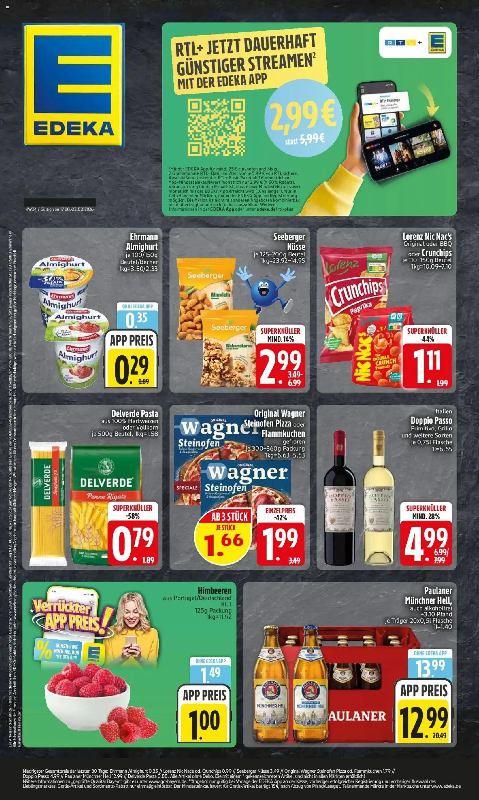 Edeka Prospekt Vilsbiburg (ab 17.08.2026) » Angebote Online | Seite: 1 | Produkte: Himbeeren, Ehrmann almighurt, Doppio Passo, Pizza