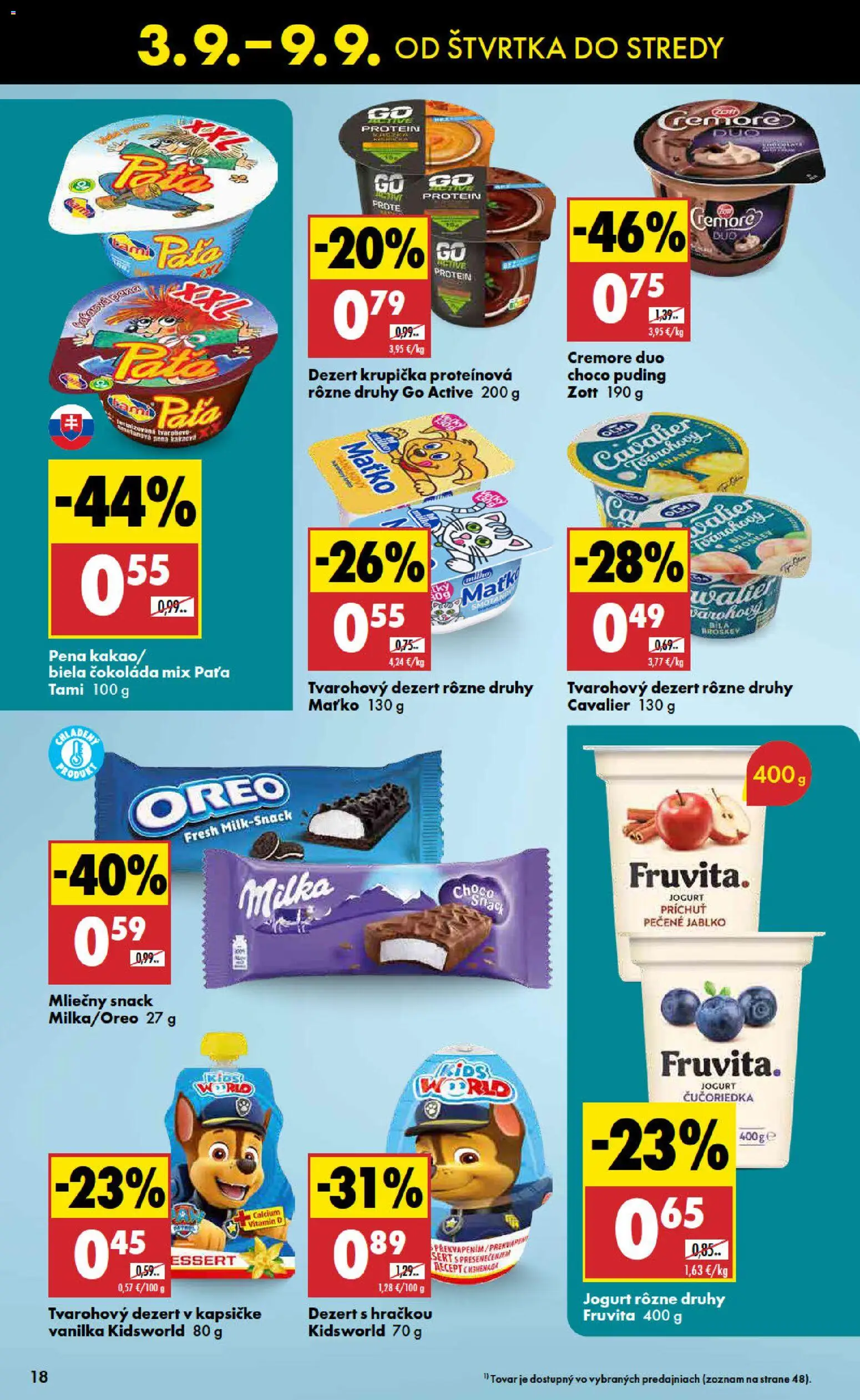 Nové Biedronka akcie – leták je platný od 03.09.2026 | Strana: 18 | Produkty: Jogurt, Oreo, Pena, Vanilka