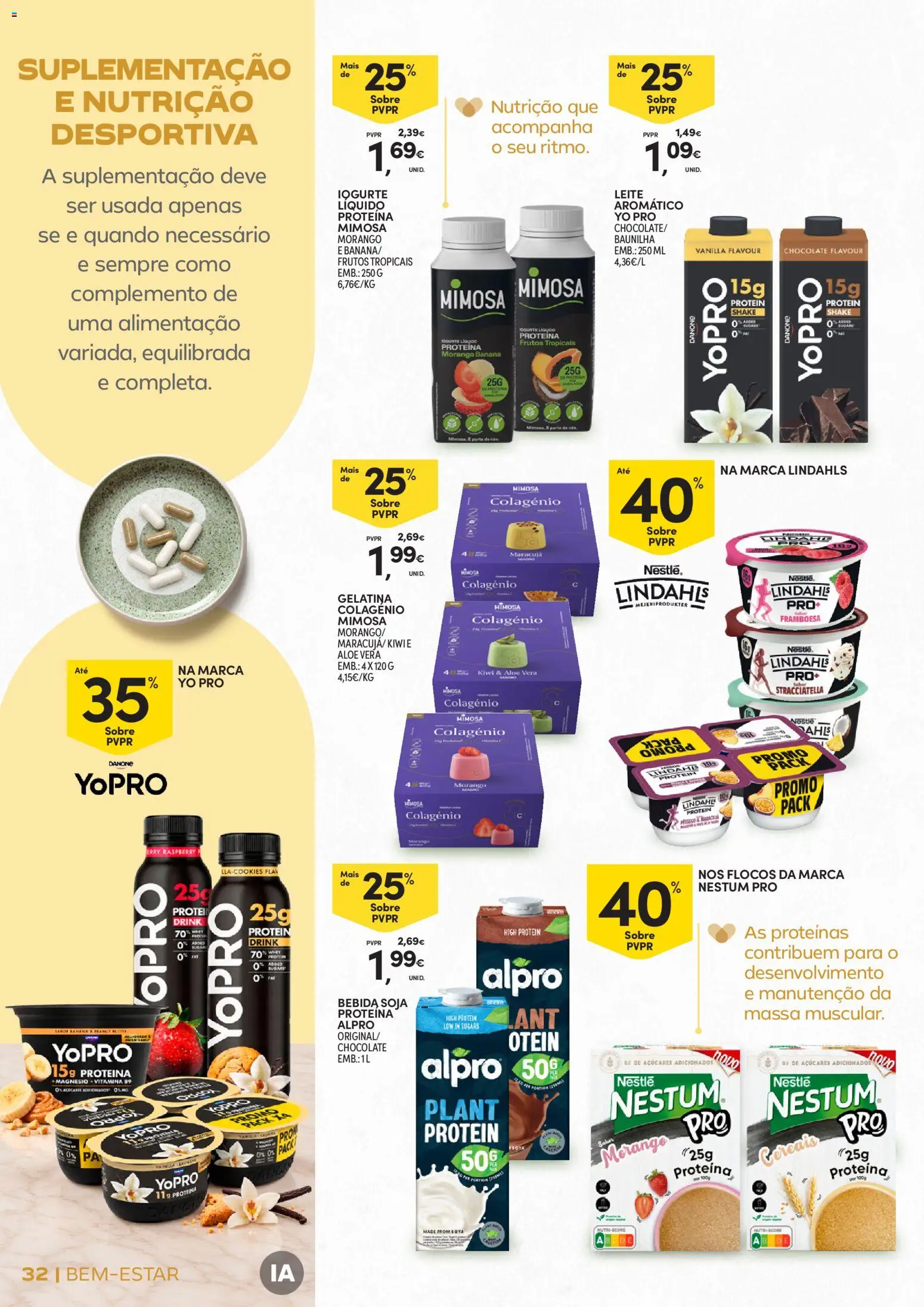 Continente Bem-Estar Assim toda a gente come melhor │ válido de 20/10/2026 | Página: 32 | Produtos: Aloe Vera, Flocos, Iogurte liquido, Bebida