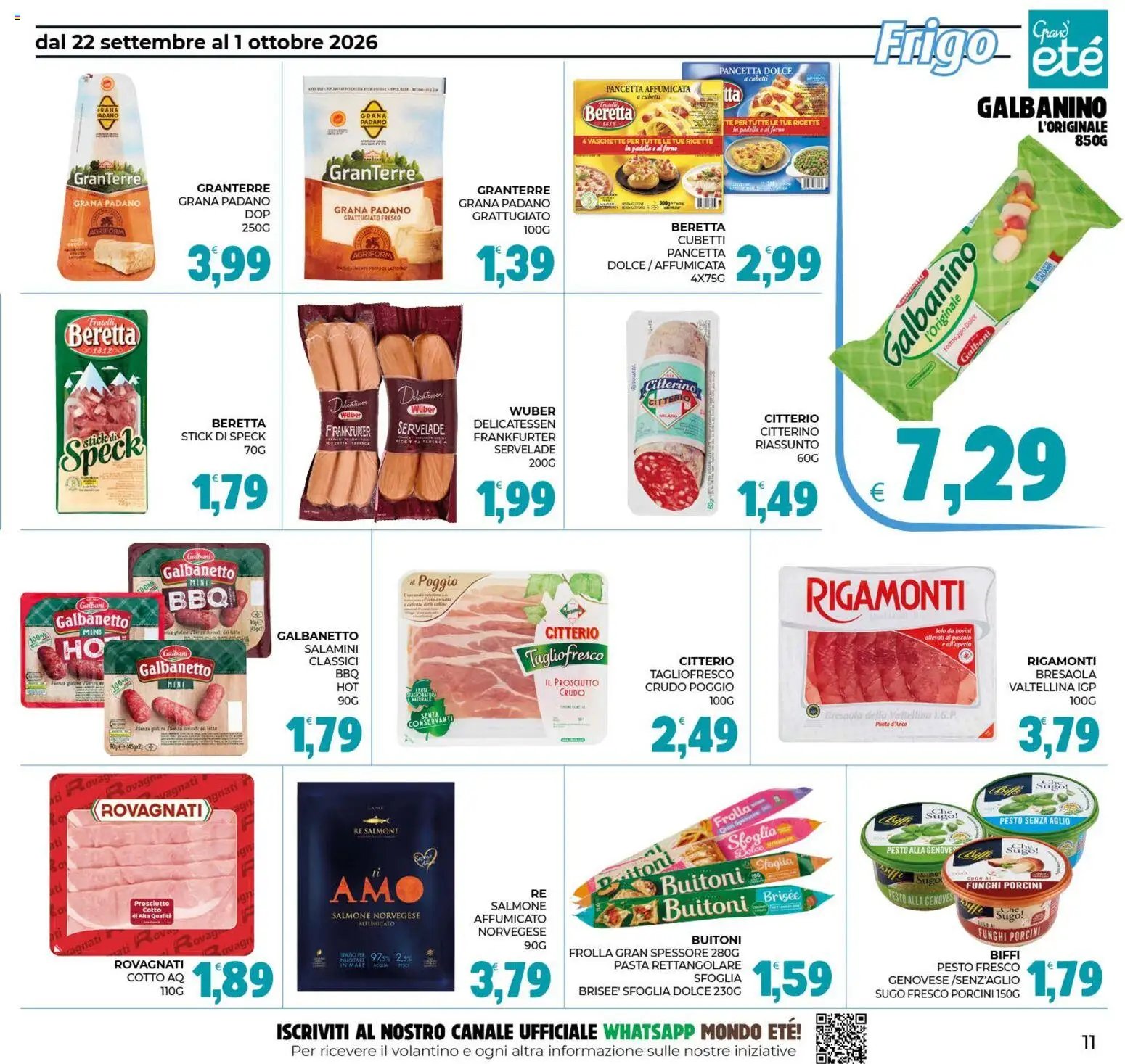 Volantino Eté del 22/09/2026 | Pagina: 11 | Prodotti: Speck, Tè, Bresaola, Prosciutto