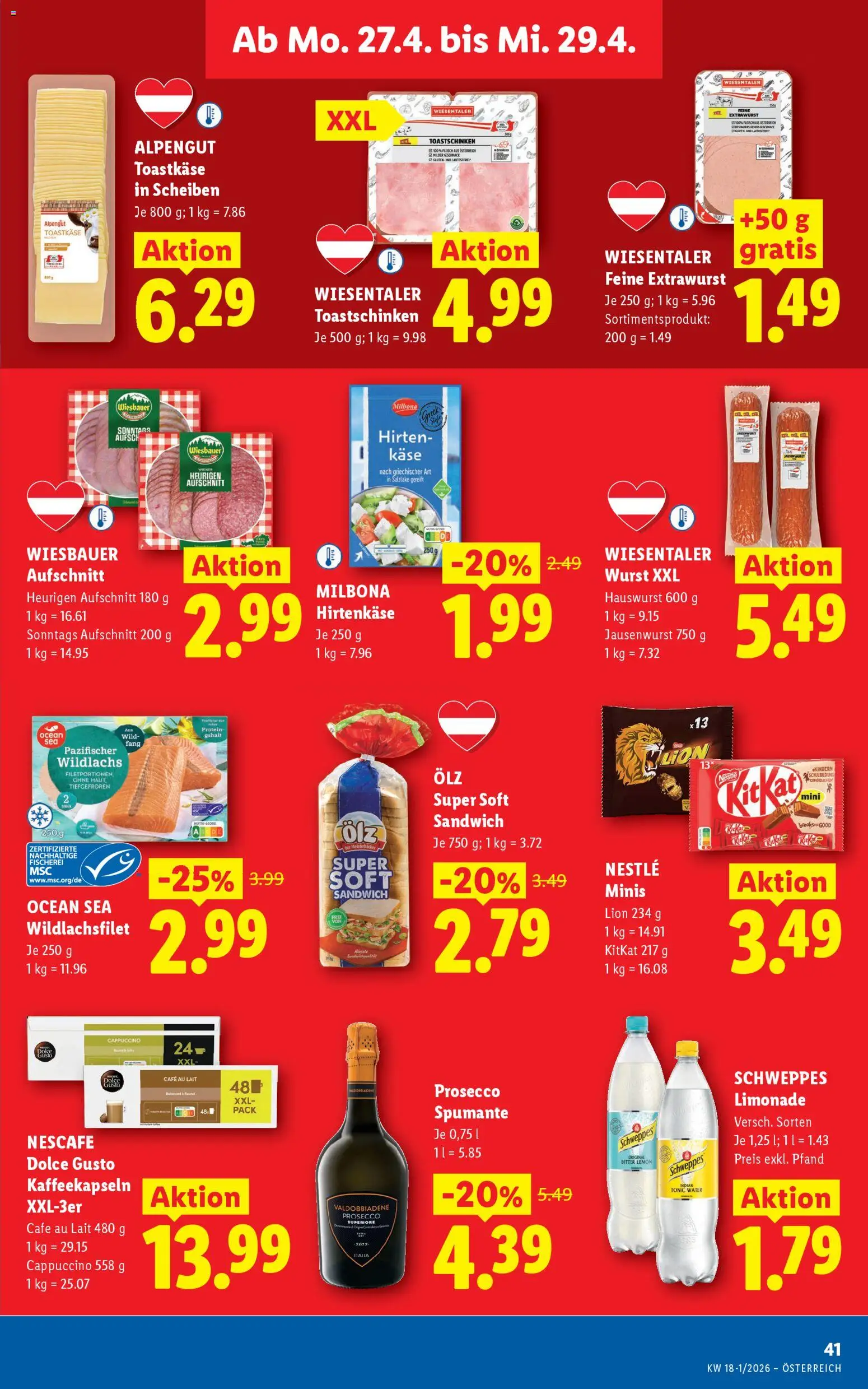 Lidl Flugblatt - Oberpullendorf, Güssing, Oberwart gültig ab 23.04.2026 | Seite: 46 | Produkte: Wurst, Käse