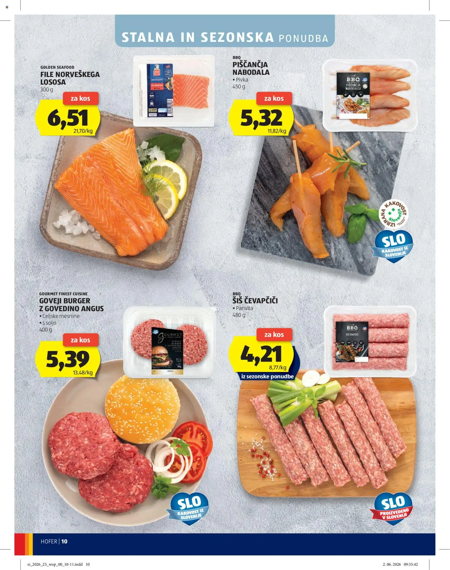 Hofer SI katalog | vrijedi od 10.06.2026 | Stranica: 10 | Proizvodi: Ćevapčići
