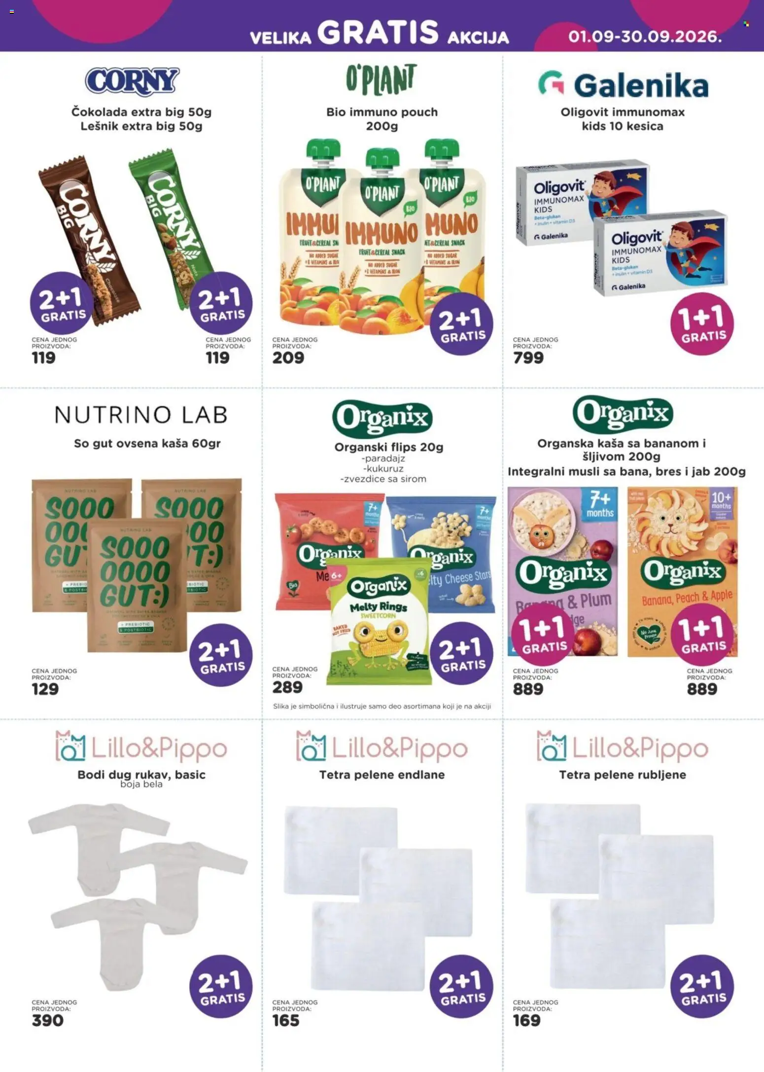 Aksa katalog - važi od 01.09.2026 | Strana: 4 | Proizvode: Ovsena kaša, Kukuruz, Čokolada, Pelene