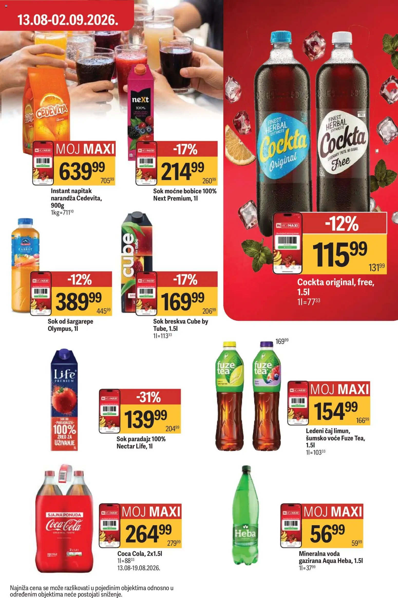 Maxi katalog - važi od 13.08.2026 | Strana: 43 | Proizvode: Cedevita, Voda, Paradajz, Čaj