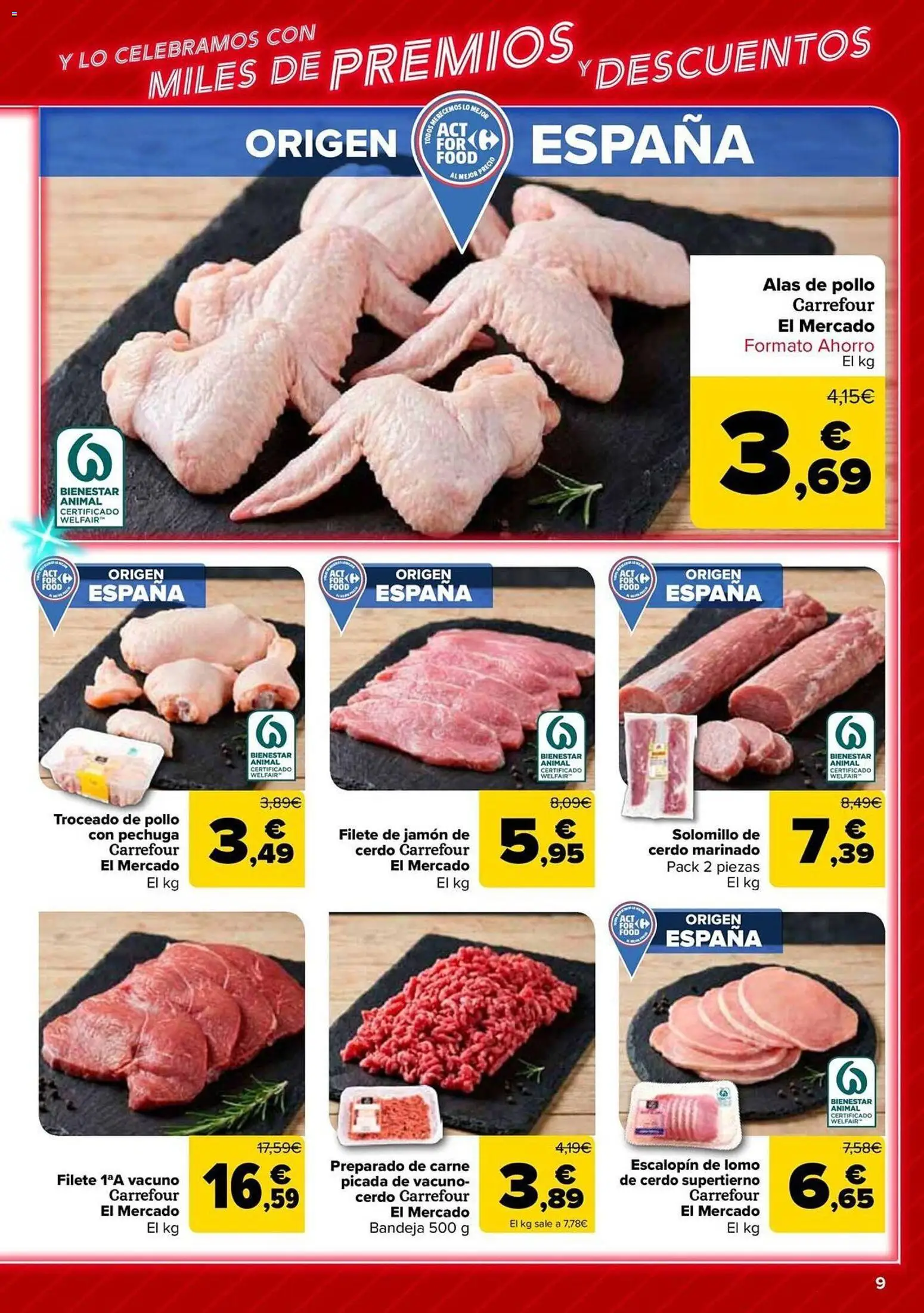 Carrefour folleto │ válido desde el 12.05.2026 | Página: 9 | Productos: Jamón, Cerdo, Filete, Bandeja