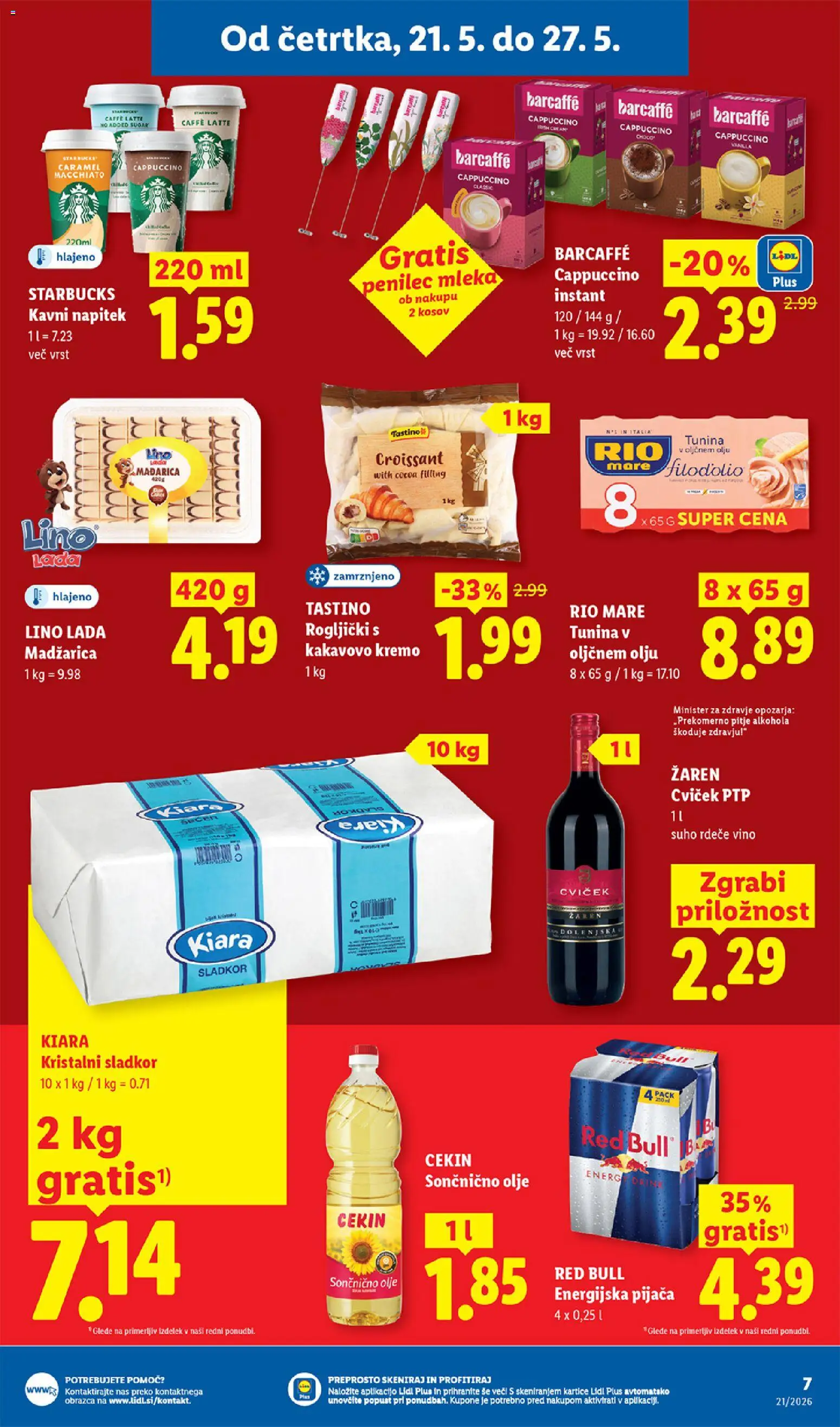 Novi Lidl katalog ponudbe – veljaven od 21.05.2026 | Stran: 7 | Izdelki: Rogljički, Olje, Vino, Sladkor