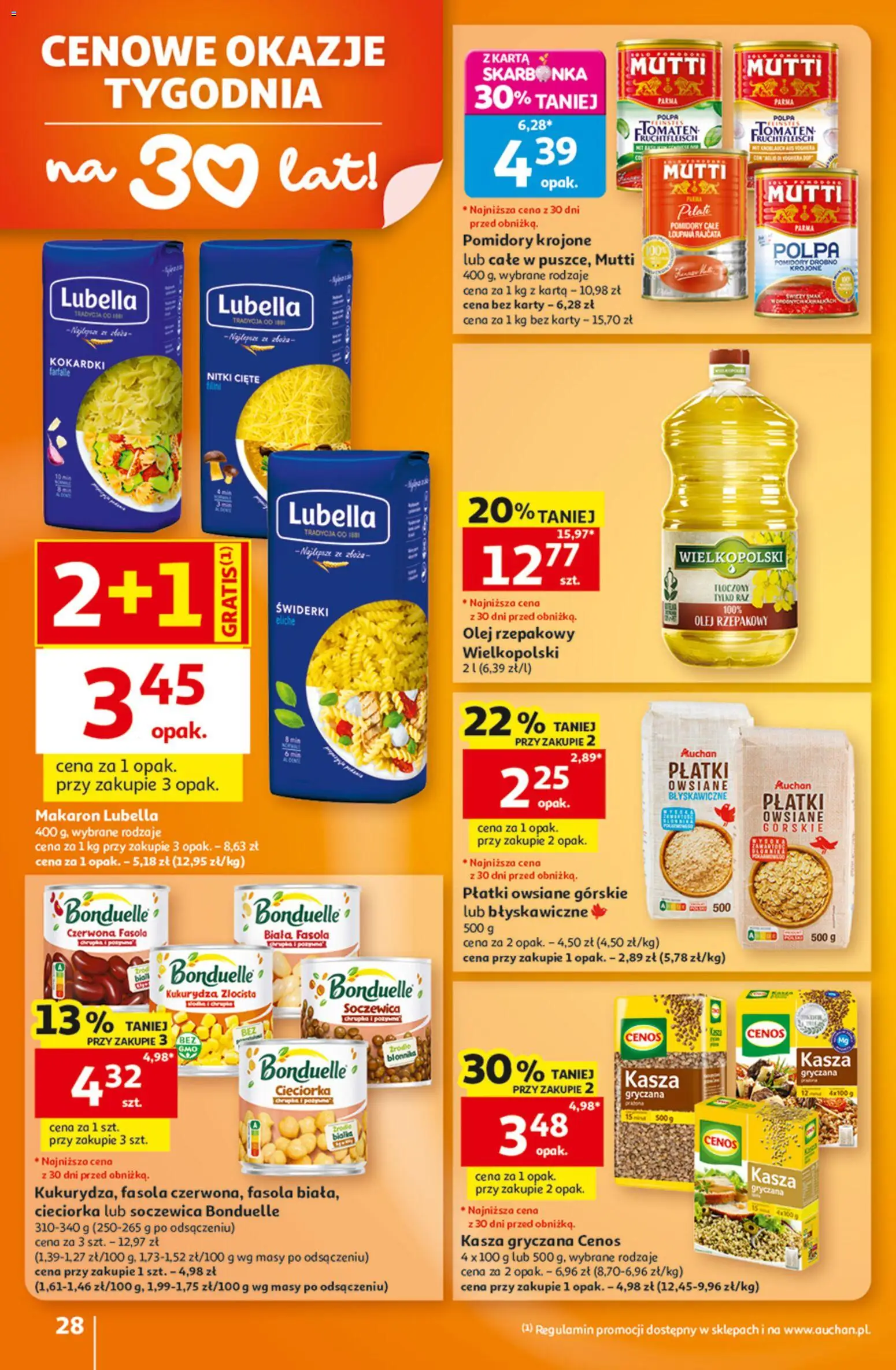 Auchan gazetka - Hipermarket od 08.10.2026 | Strona: 28 | Produkty: Olej rzepakowy, Kasza gryczana, Olej, Płatki owsiane górskie